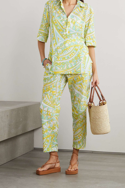 EMILIO PUCCI + NET SUSTAIN printed organic cotton-voile straight-leg pants outlook