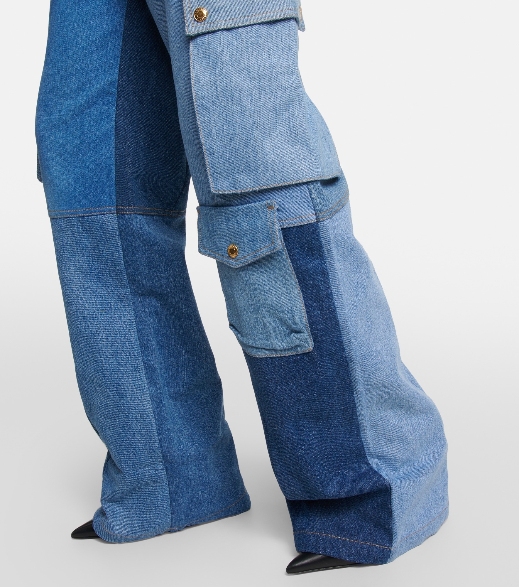 Monogram high-rise wide-leg jeans - 5