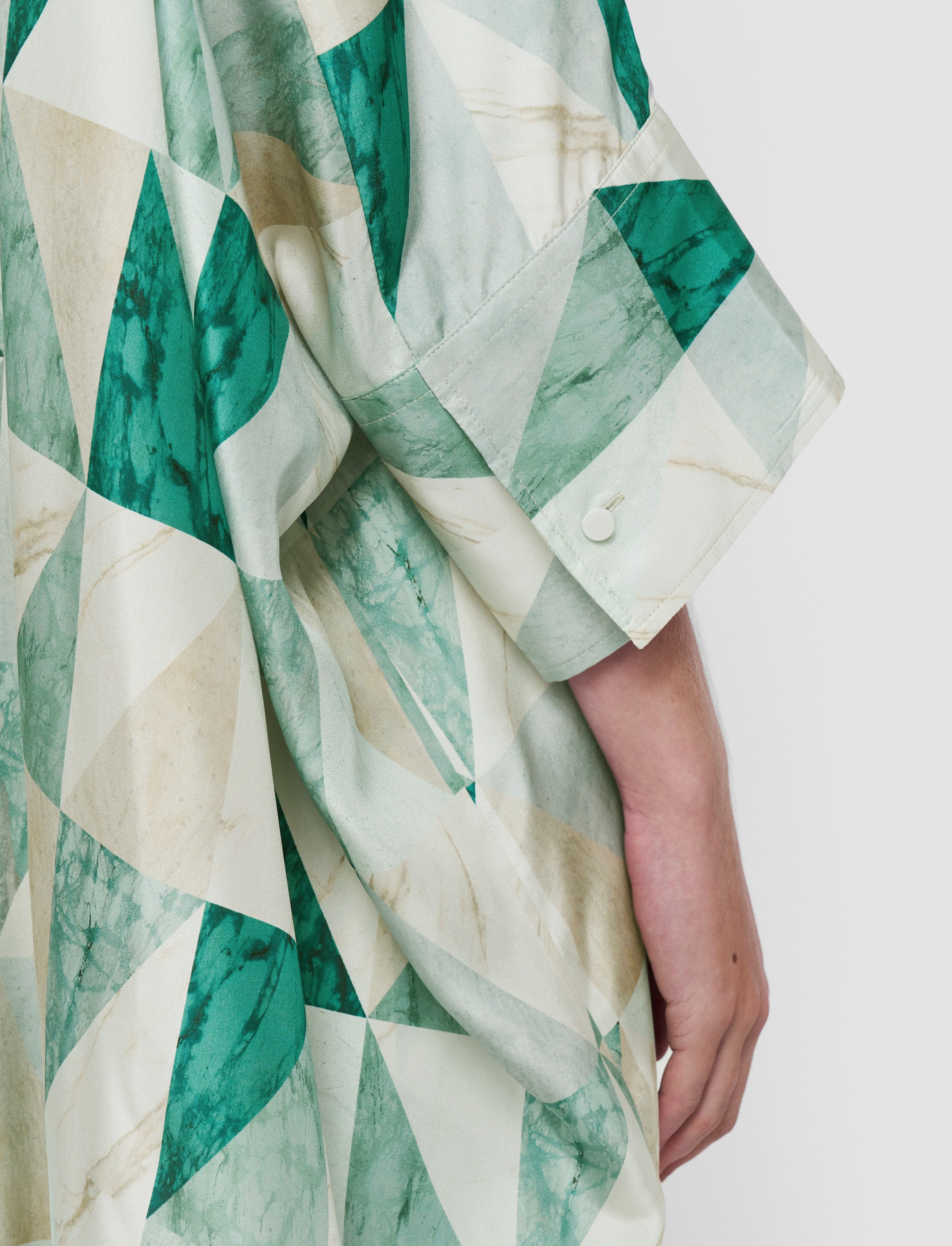 Dania Marble Print Silk Dress - 4