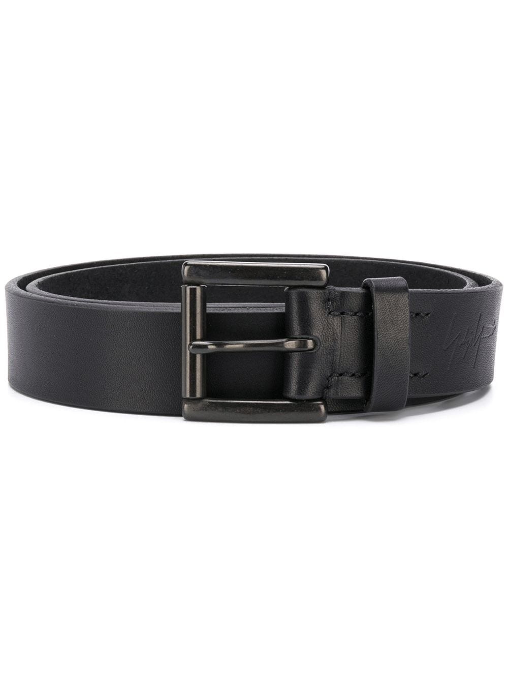 buckle-fastening leather belt - 1