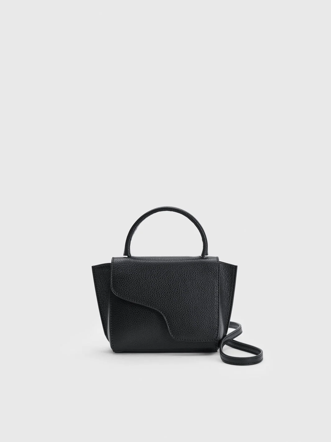 Montalcino Black Grained Leather Mini handbag - 1