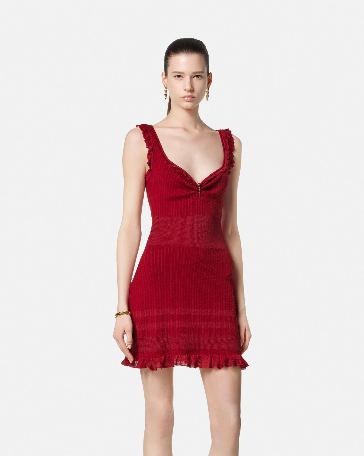 Knit Flared Mini Dress - 4