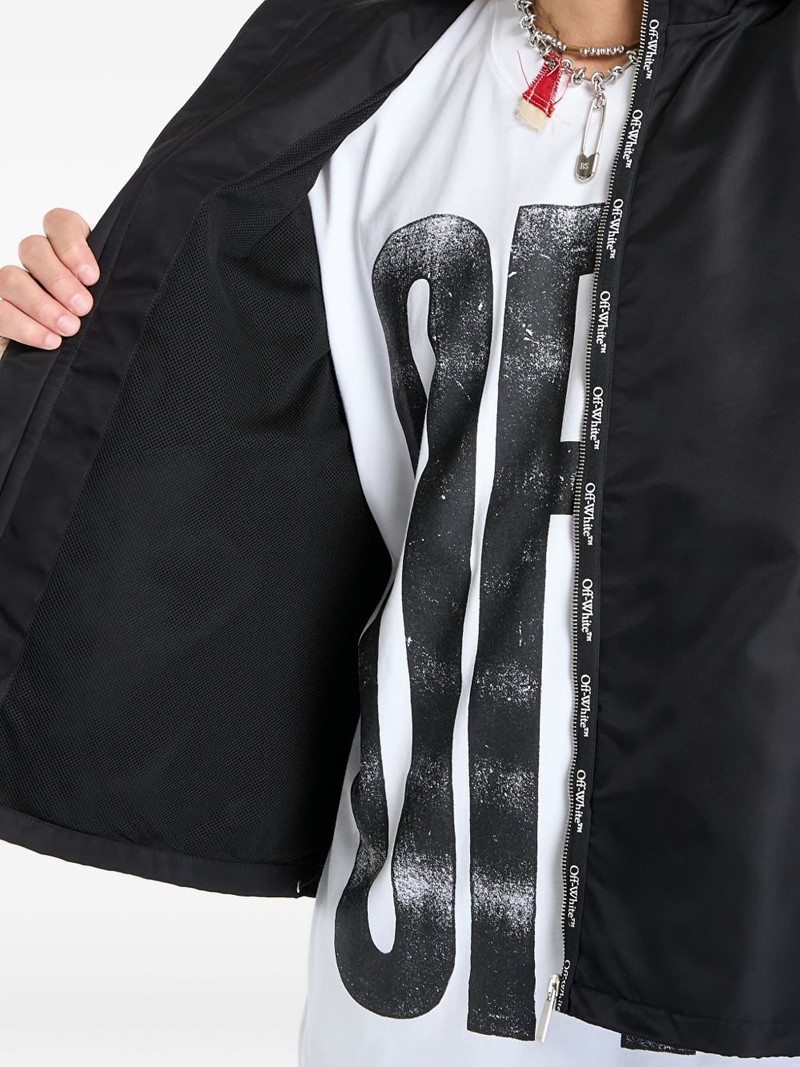 hooded logo-tape jacket 5