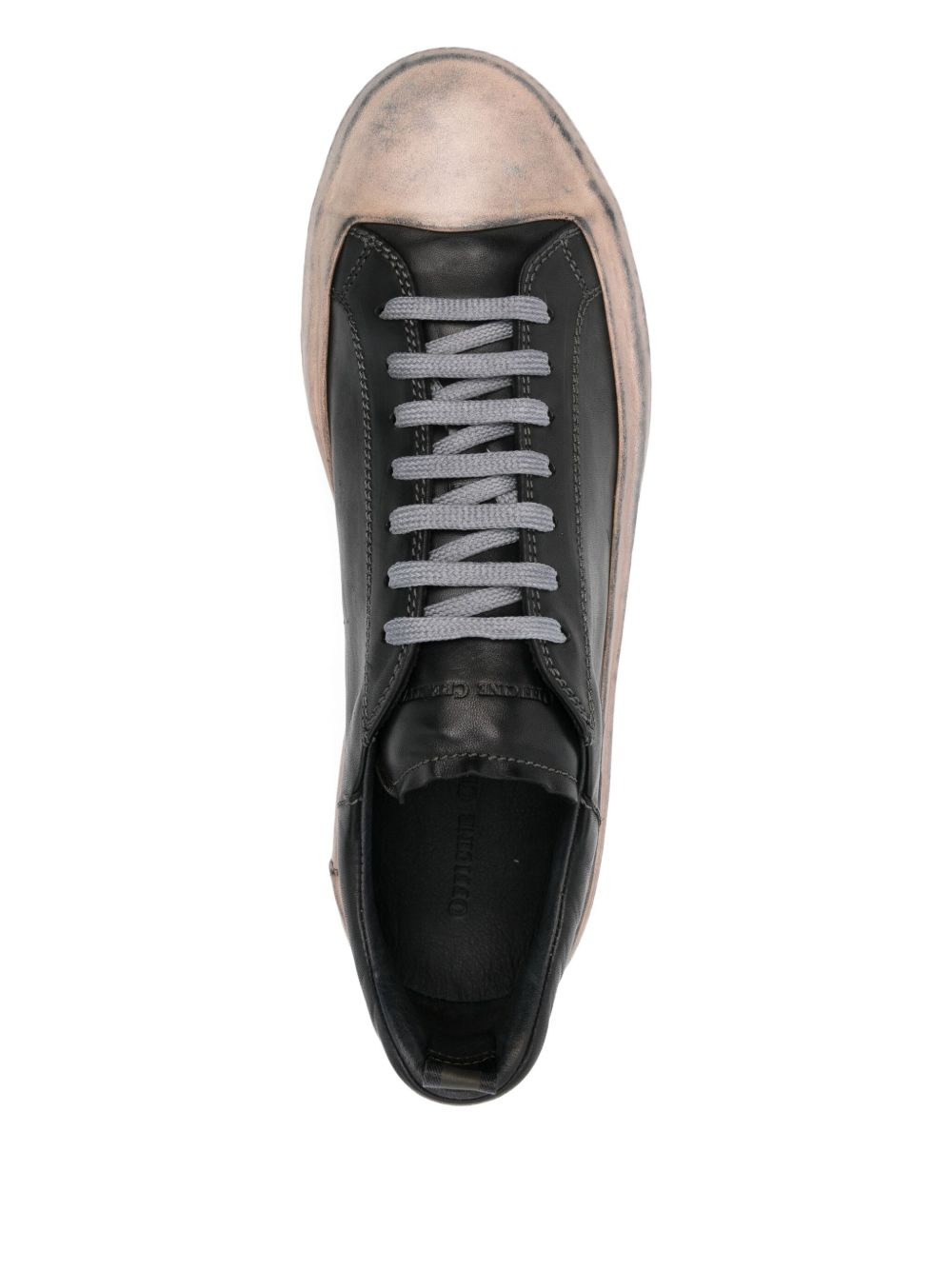 leather lace-up sneakers - 4