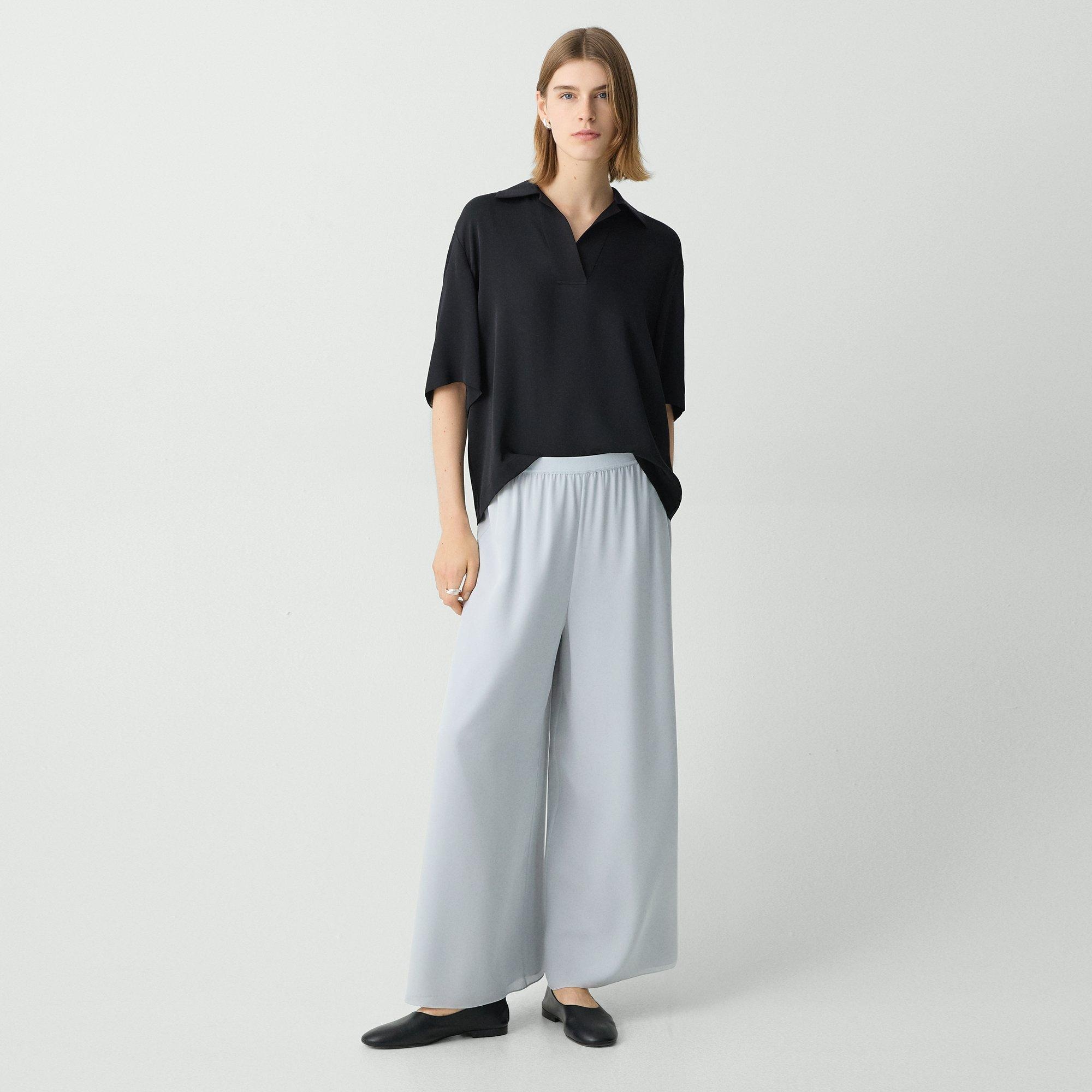 Wide-Leg Pant in Silk Georgette - 2
