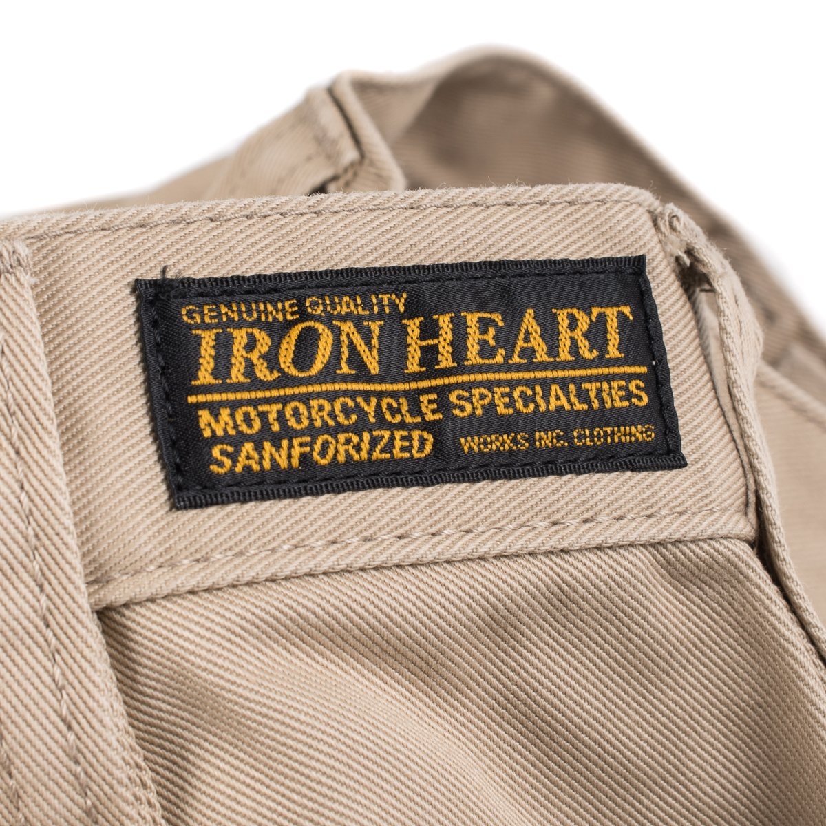IH-721-KHA 9oz Mercerised Selvedge Cotton Slim Tapered Chinos - Khaki - 12