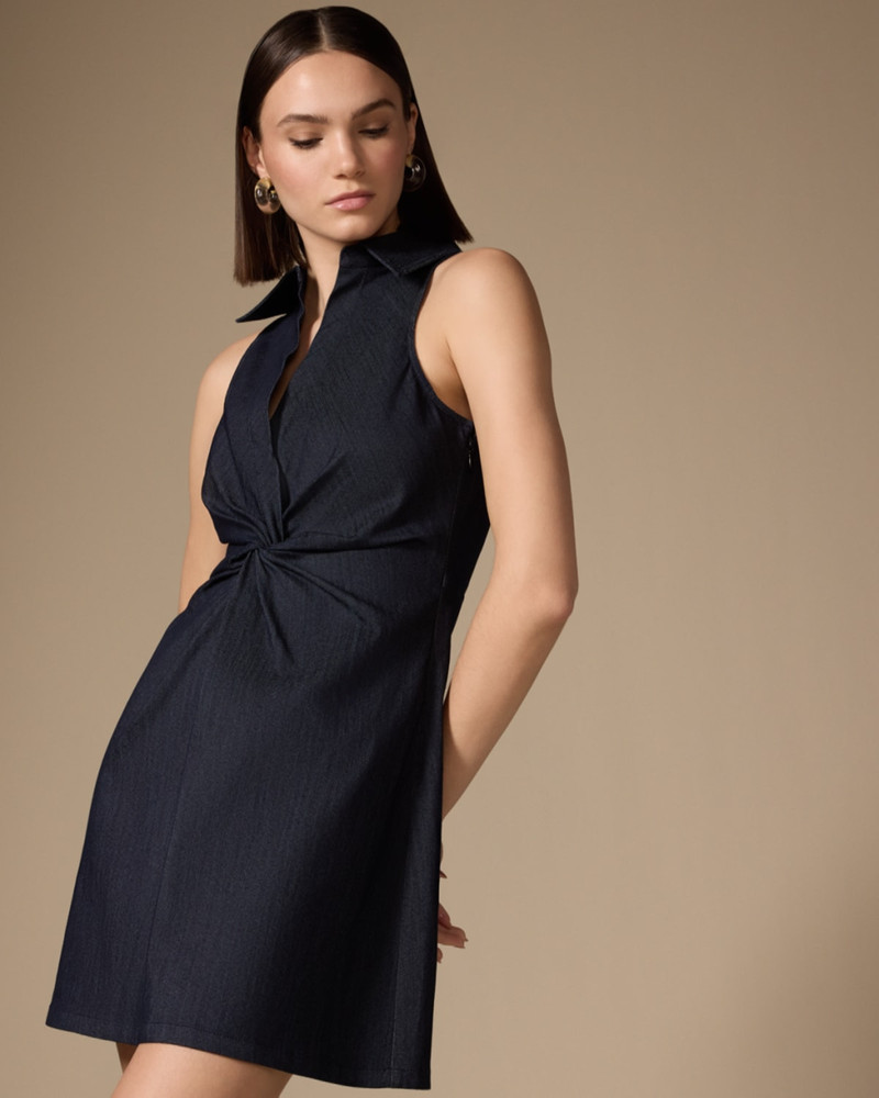 Cinq à Sept Mckenna Sleeveless Knotted Chambray Mini Dress outlook
