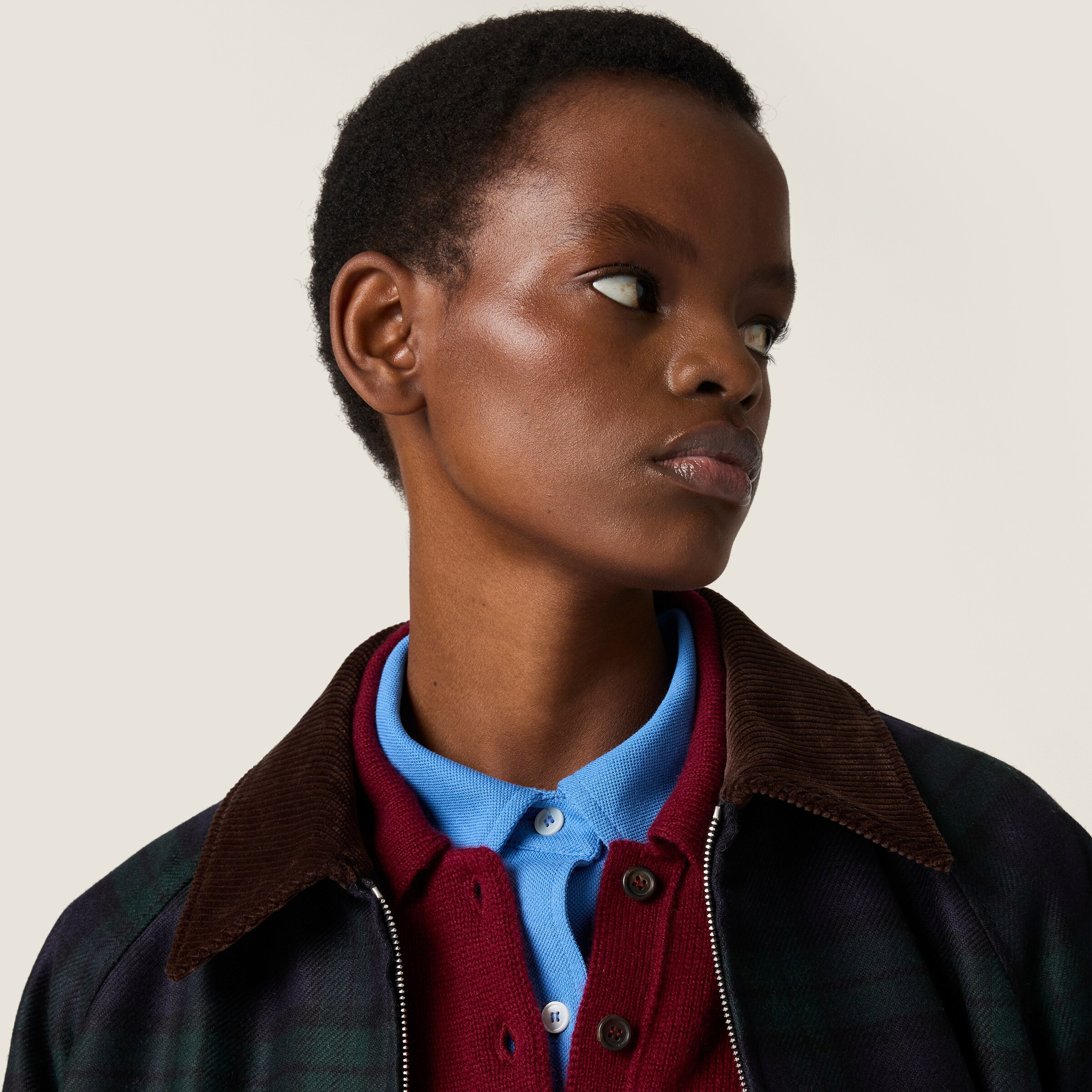 Checked twill blouson jacket - 4