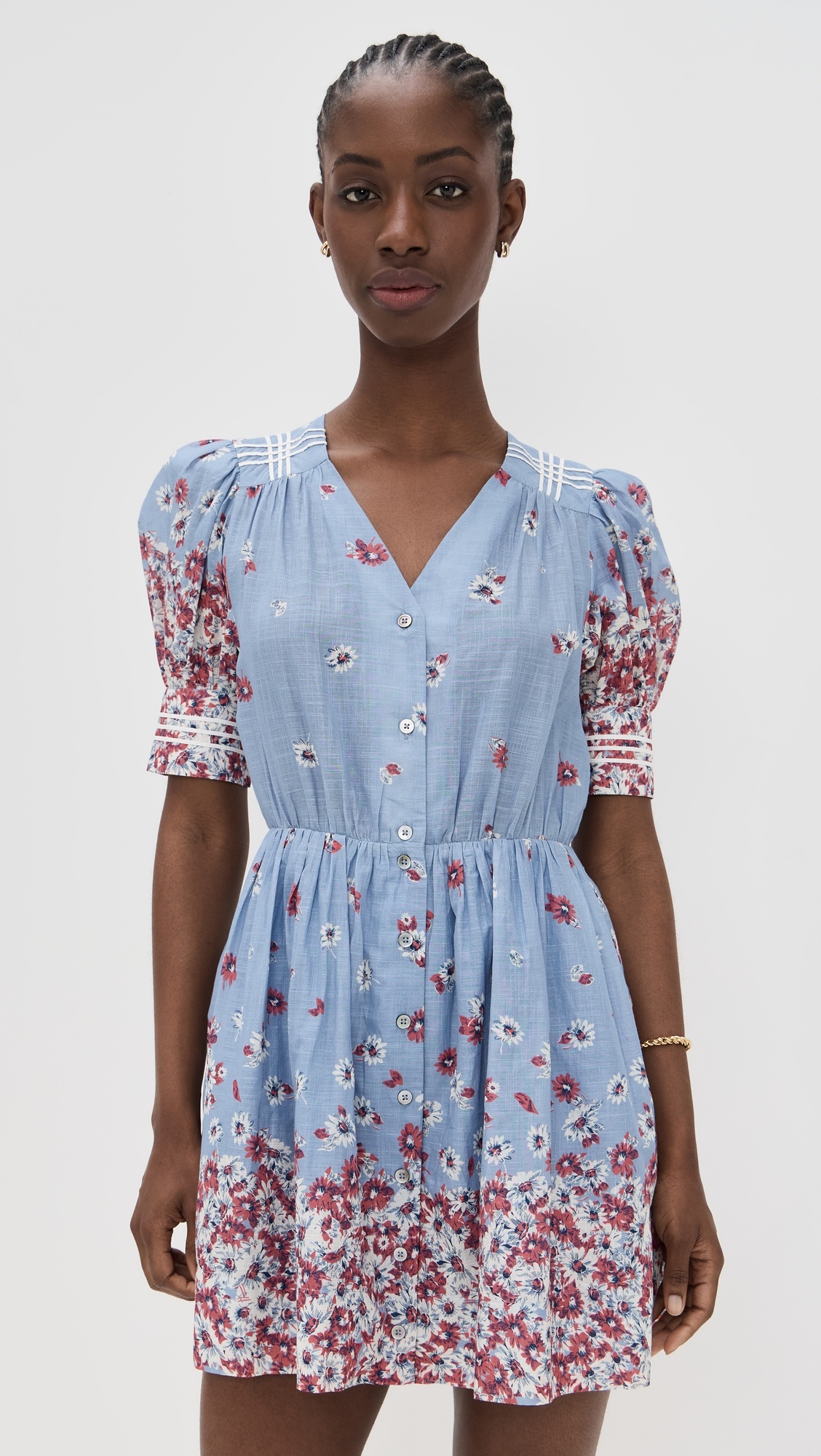 Whitney Print Puff Mini Dress - 6