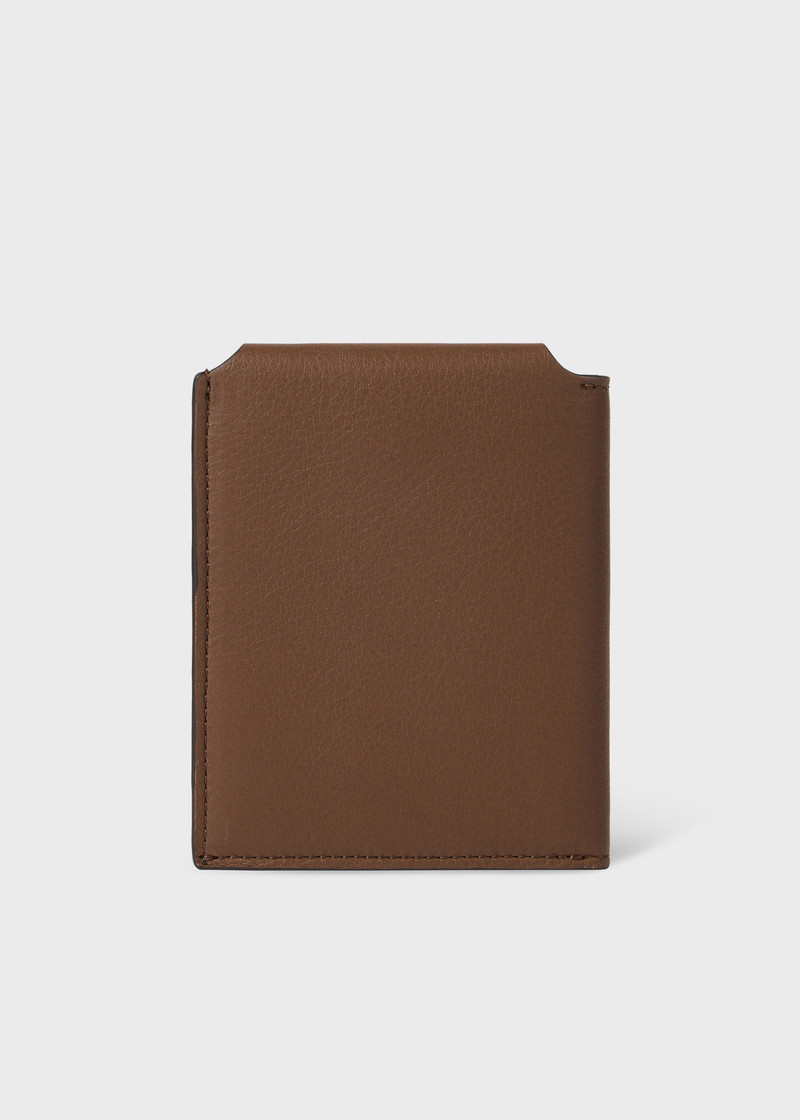 Paul Smith Tan Leather 'Signature Stripe' Piping Billfold Wallet outlook