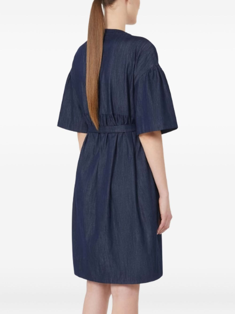 embellished belt denim mini day dress - 3