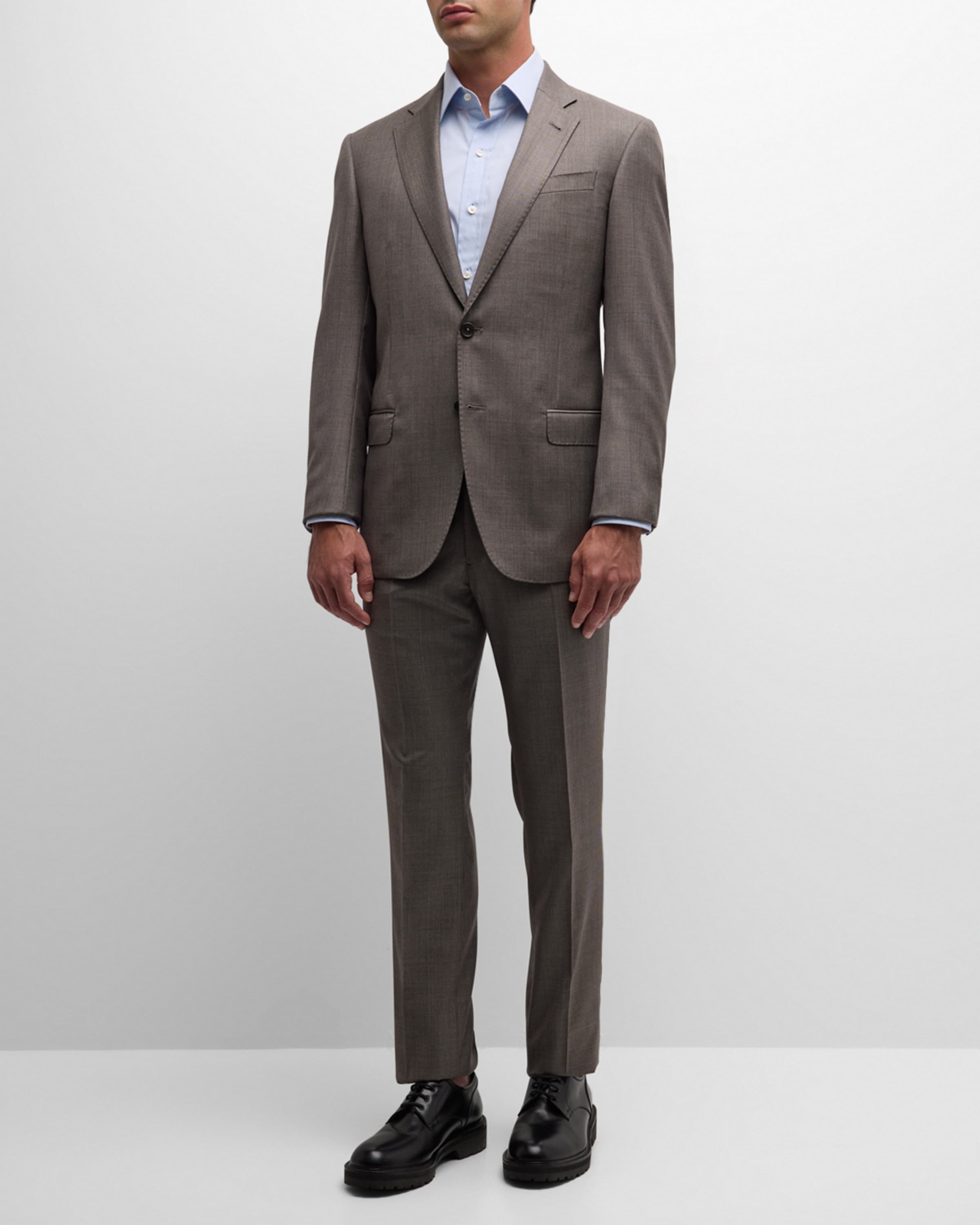 Men's Solid Wool-Blend Suit - 2