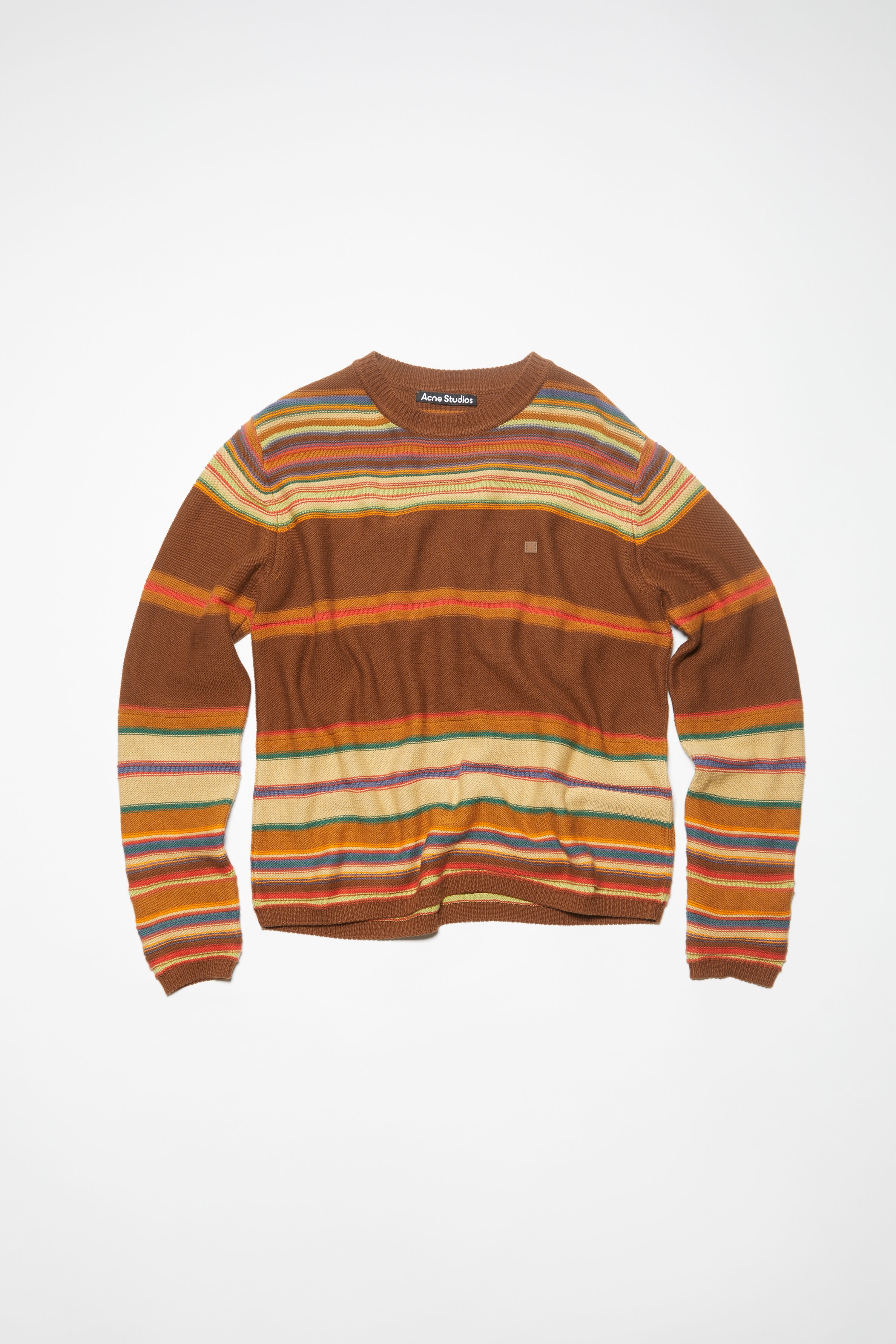 Crew neck knit jumper - Cinnamon brown/multi - 6