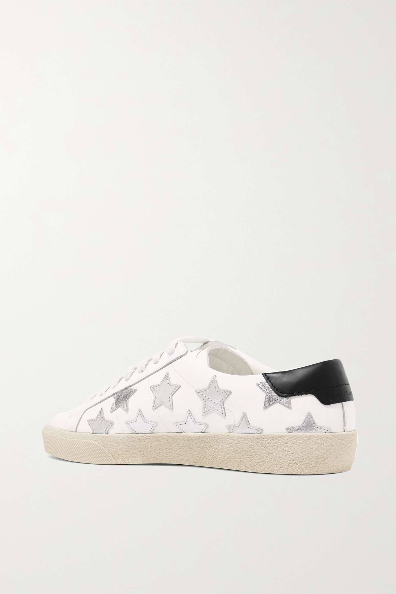 Court Classic appliquéd metallic-trimmed leather sneakers - 3