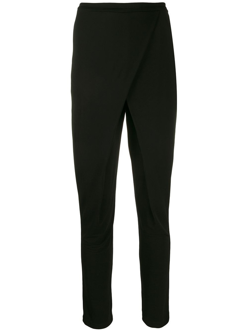 wrap-effect panelled trousers 1