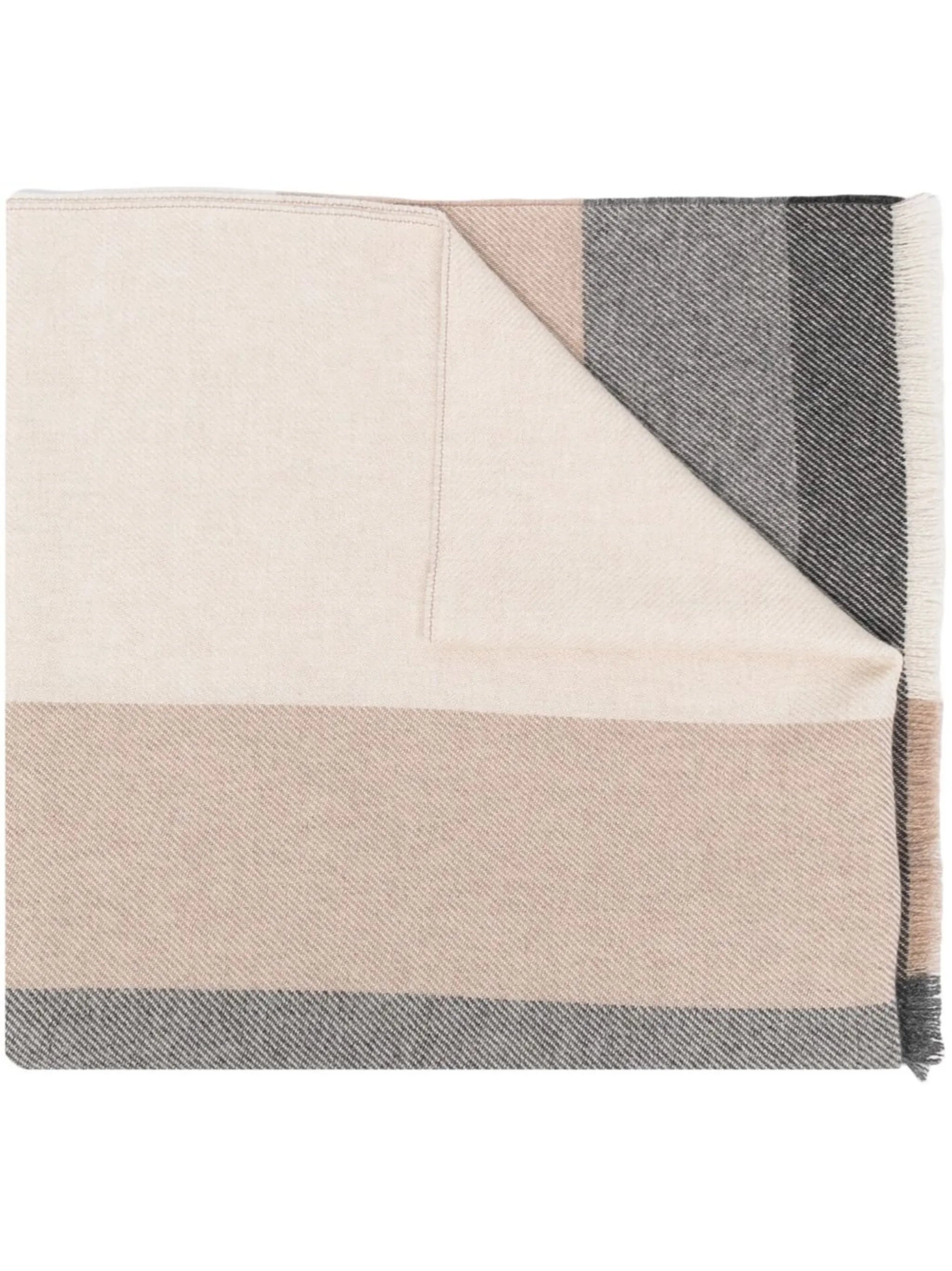 Brunello Cucinelli Striped Wool Scarf - 1