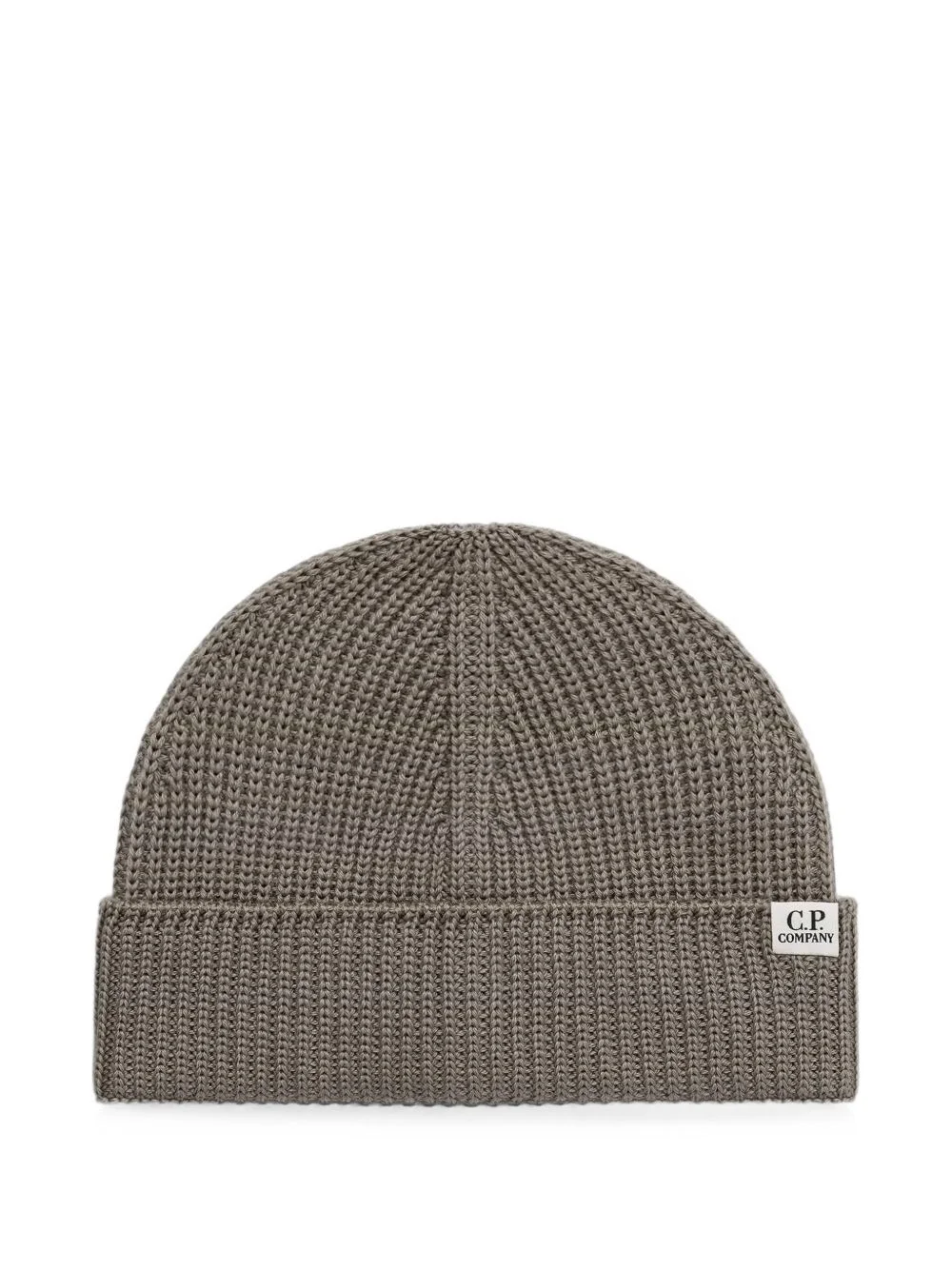 logo-patch ribbed beanie hat - 1
