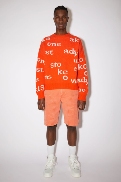 Acne Studios Crew neck sweater - Mandarin Orange/White outlook