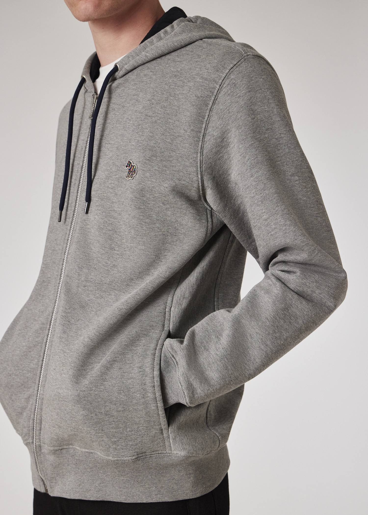Zip-Front Zebra Logo Hoodie - 8