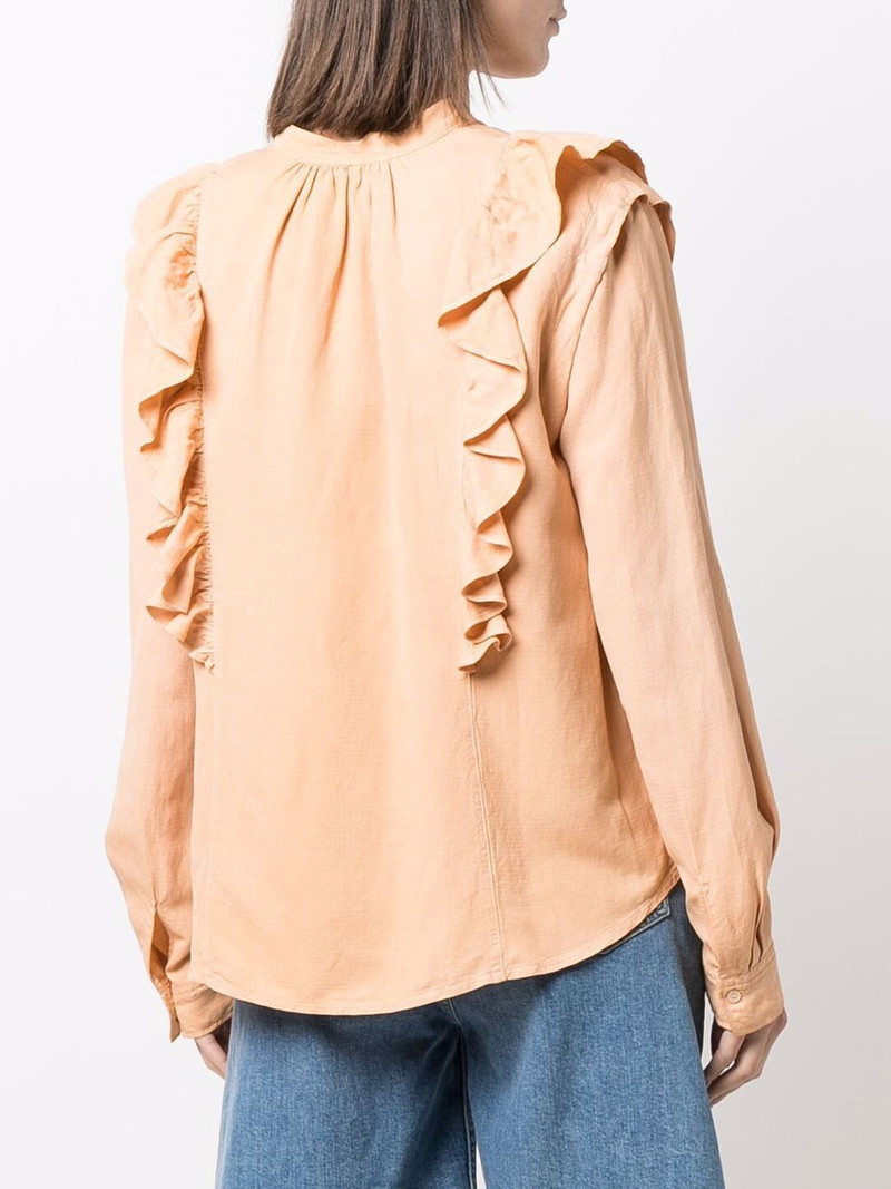 ruffled-detail V-neck blouse 4