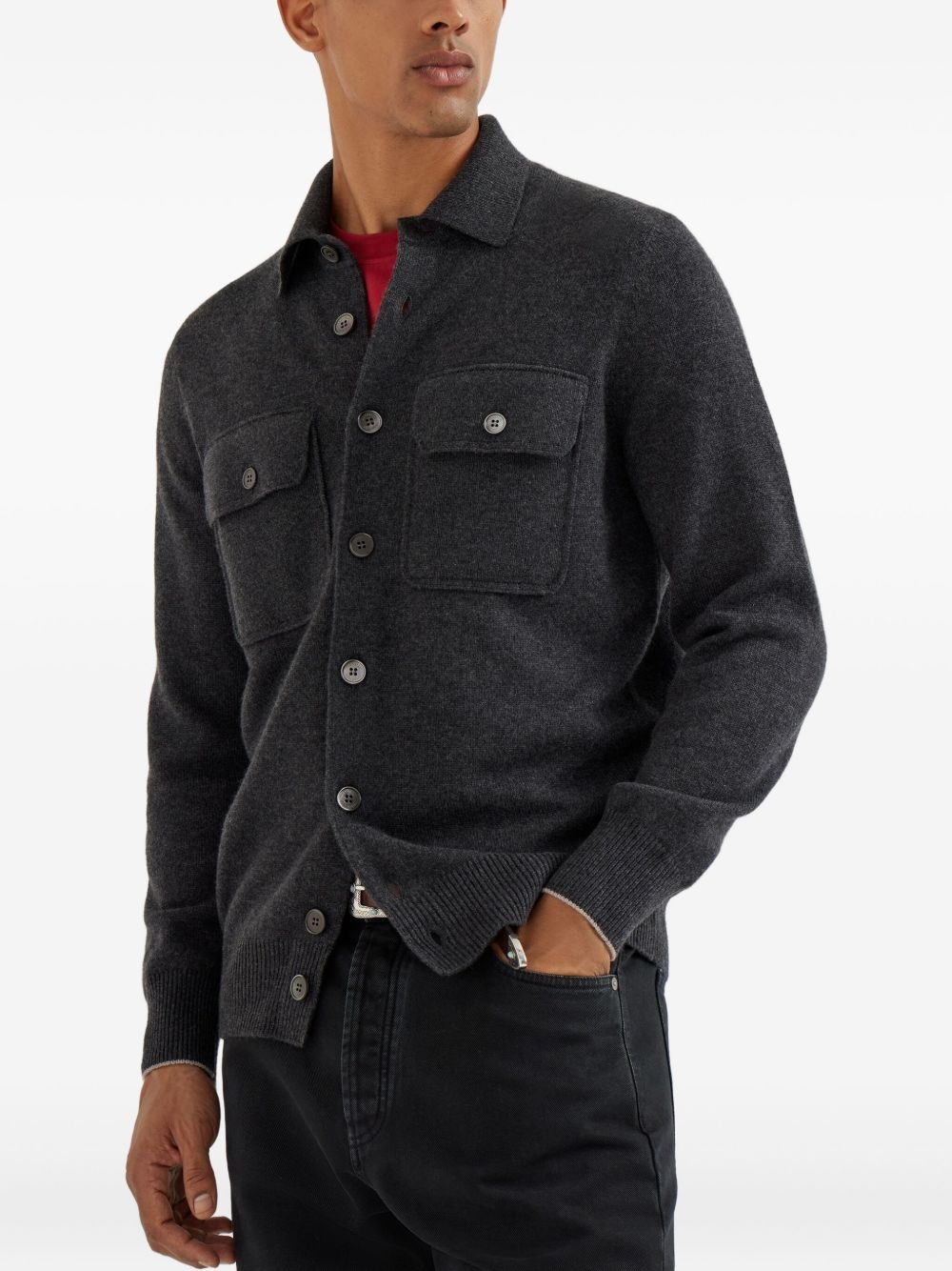 buttoned patch-pocket cardigan - 3