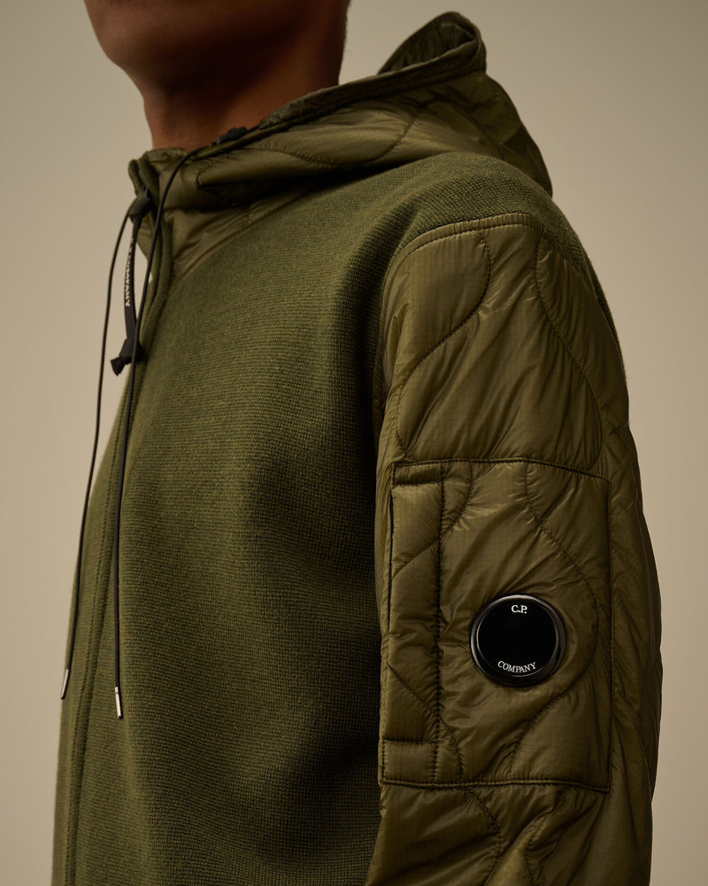 Extrafine Merino Wool Mixed Hooded Zip Sweater 5