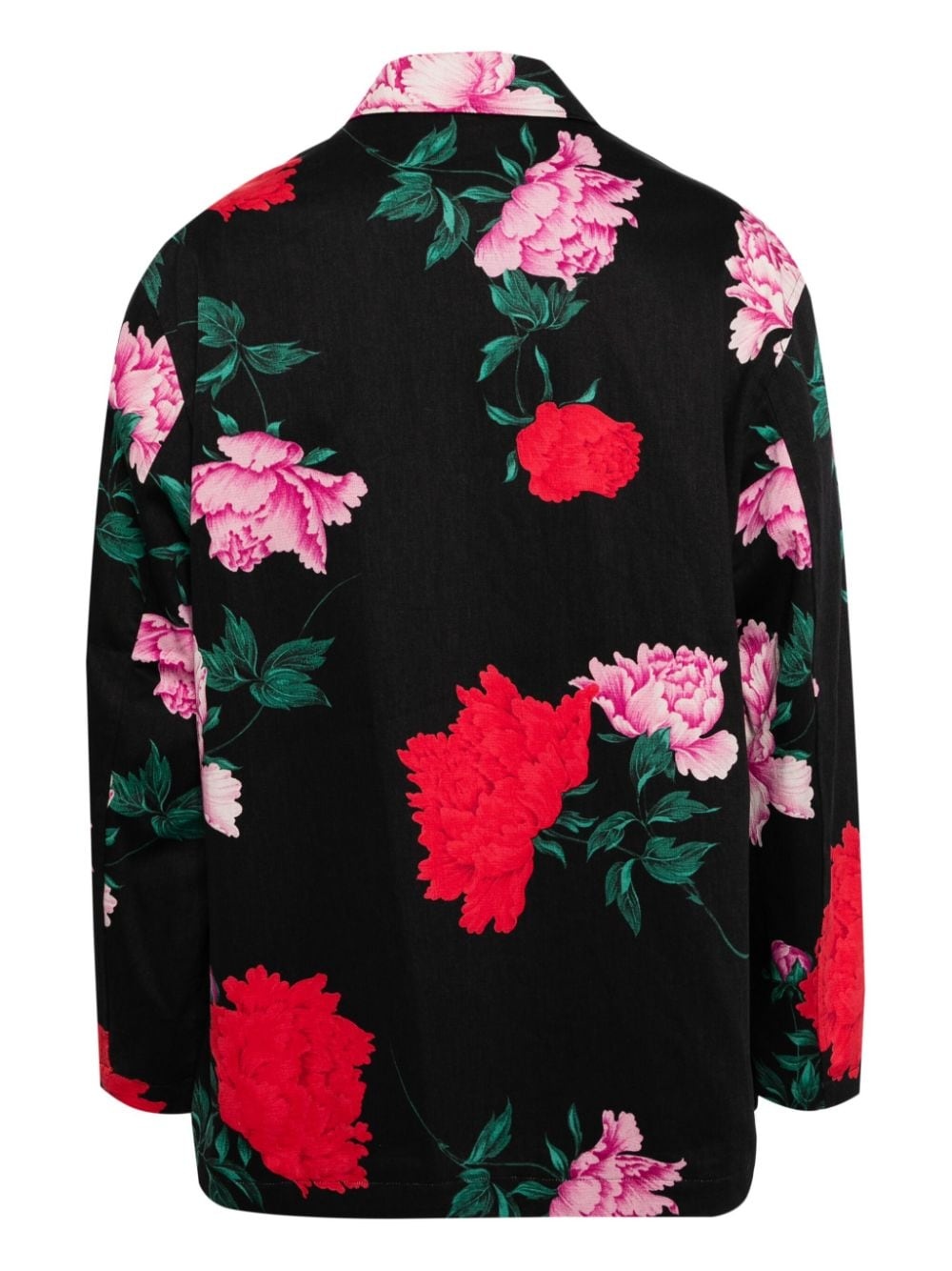 floral-print shirt jacket - 2
