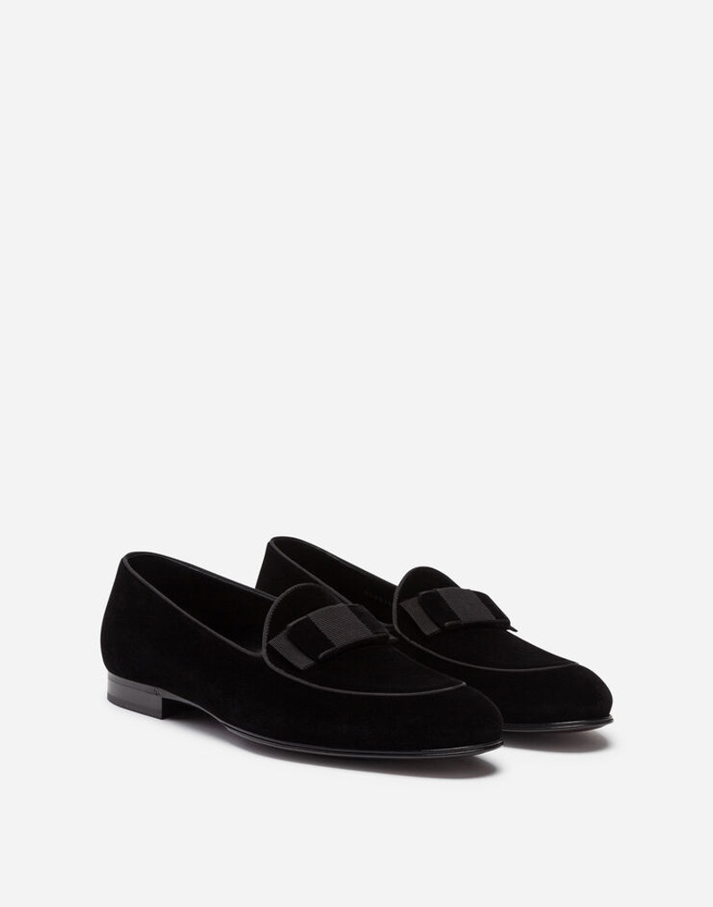 Dolce & Gabbana Velvet loafers with bow tie outlook