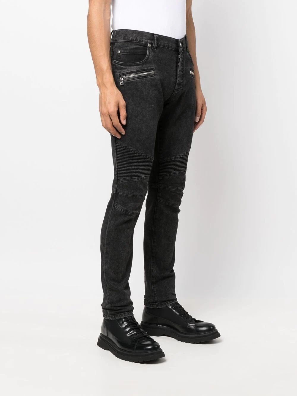 slim-fit faded jeans - 3