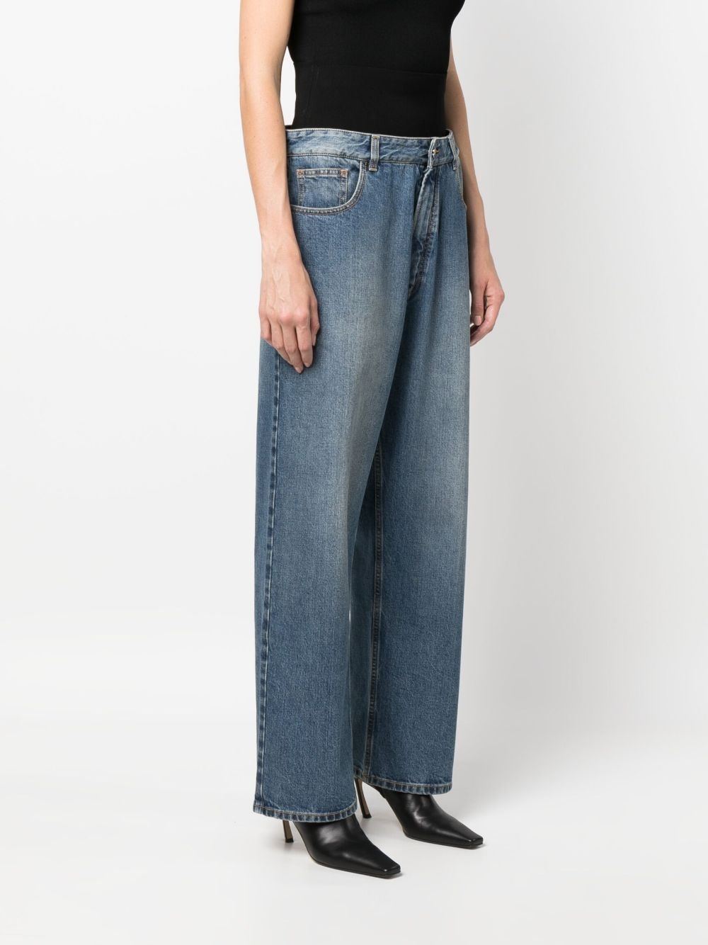 knit belt straight-leg jeans - 3