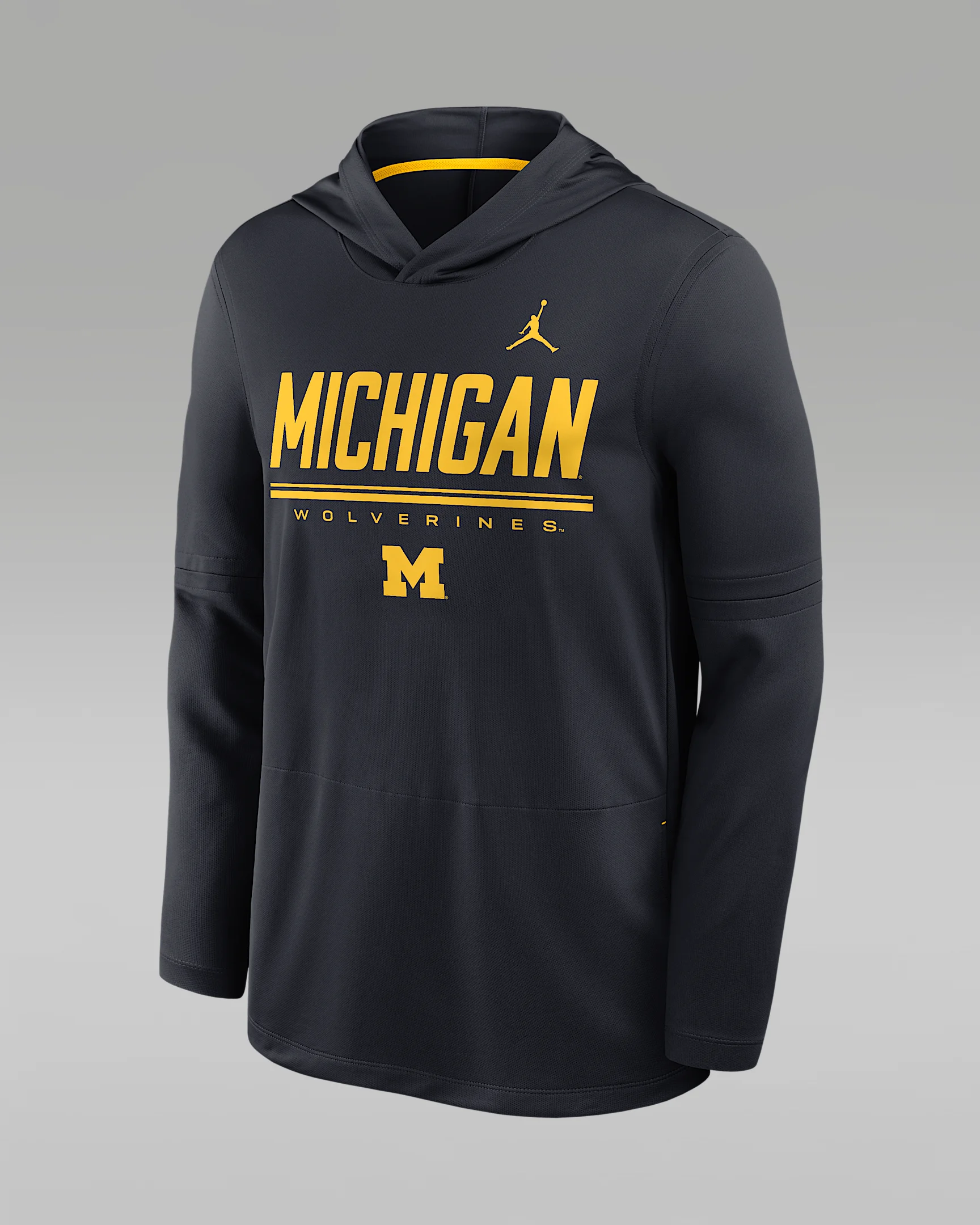 Michigan Sideline Men's Jordan Brand Dri-FIT College Long-Sleeve Hooded Top - 1