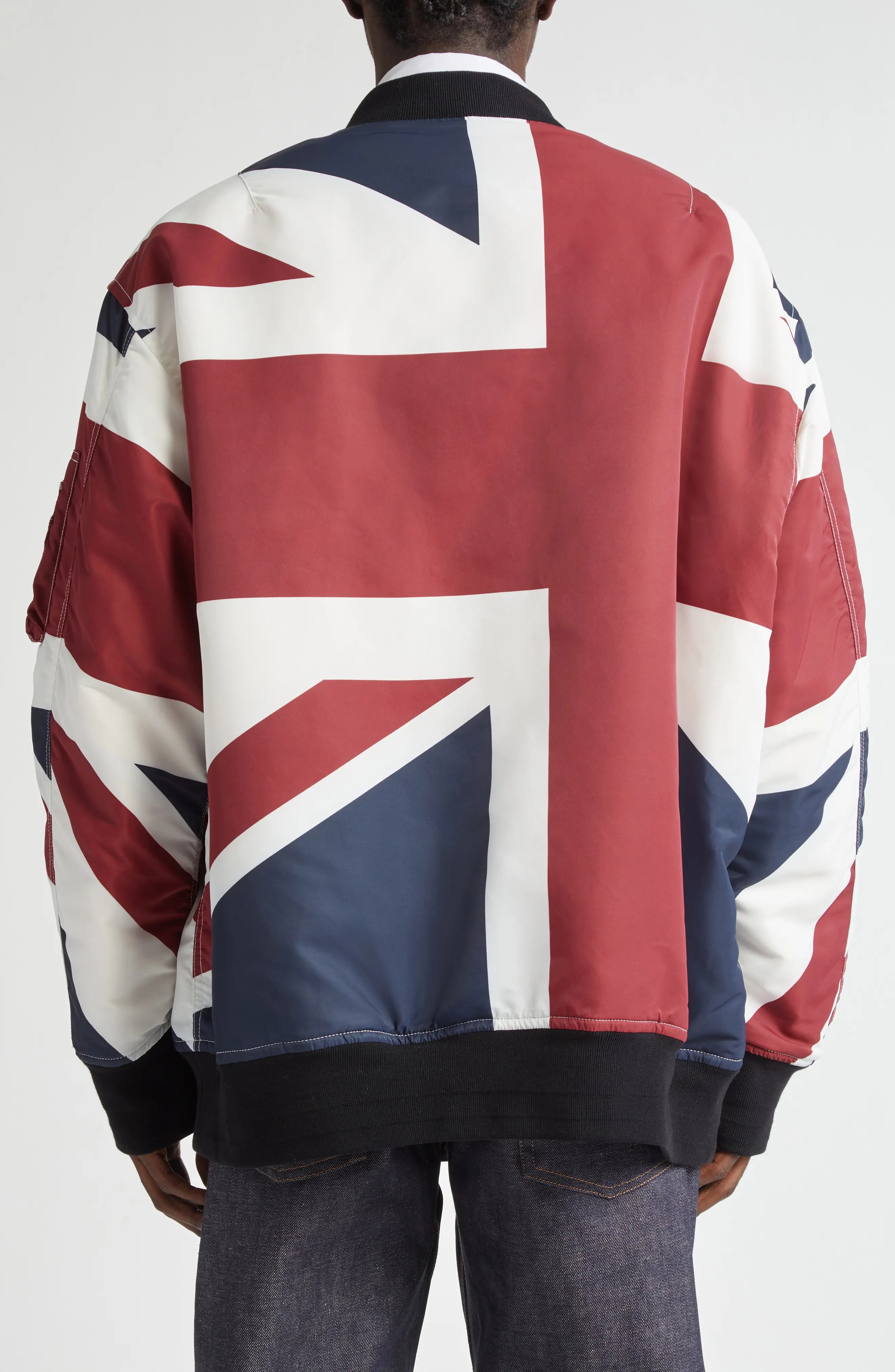 Union Jack Gusset Sleeve Nylon Flight Jacket - 3