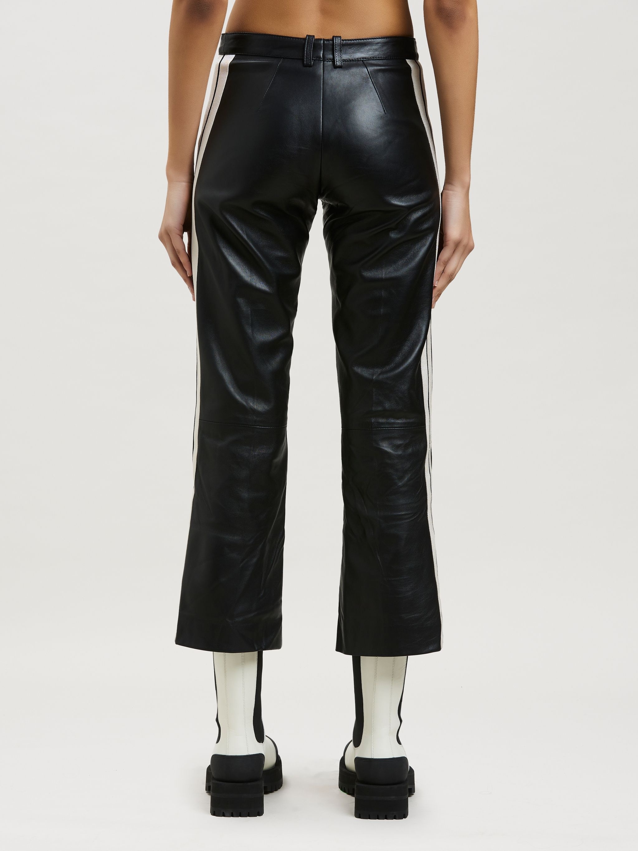 LEATHER TRACK PANTS - 5
