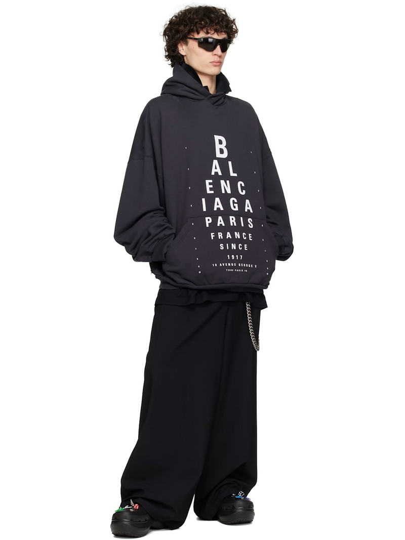 BALENCIAGA Black Optical Hoodie Large Fit Hoodie outlook