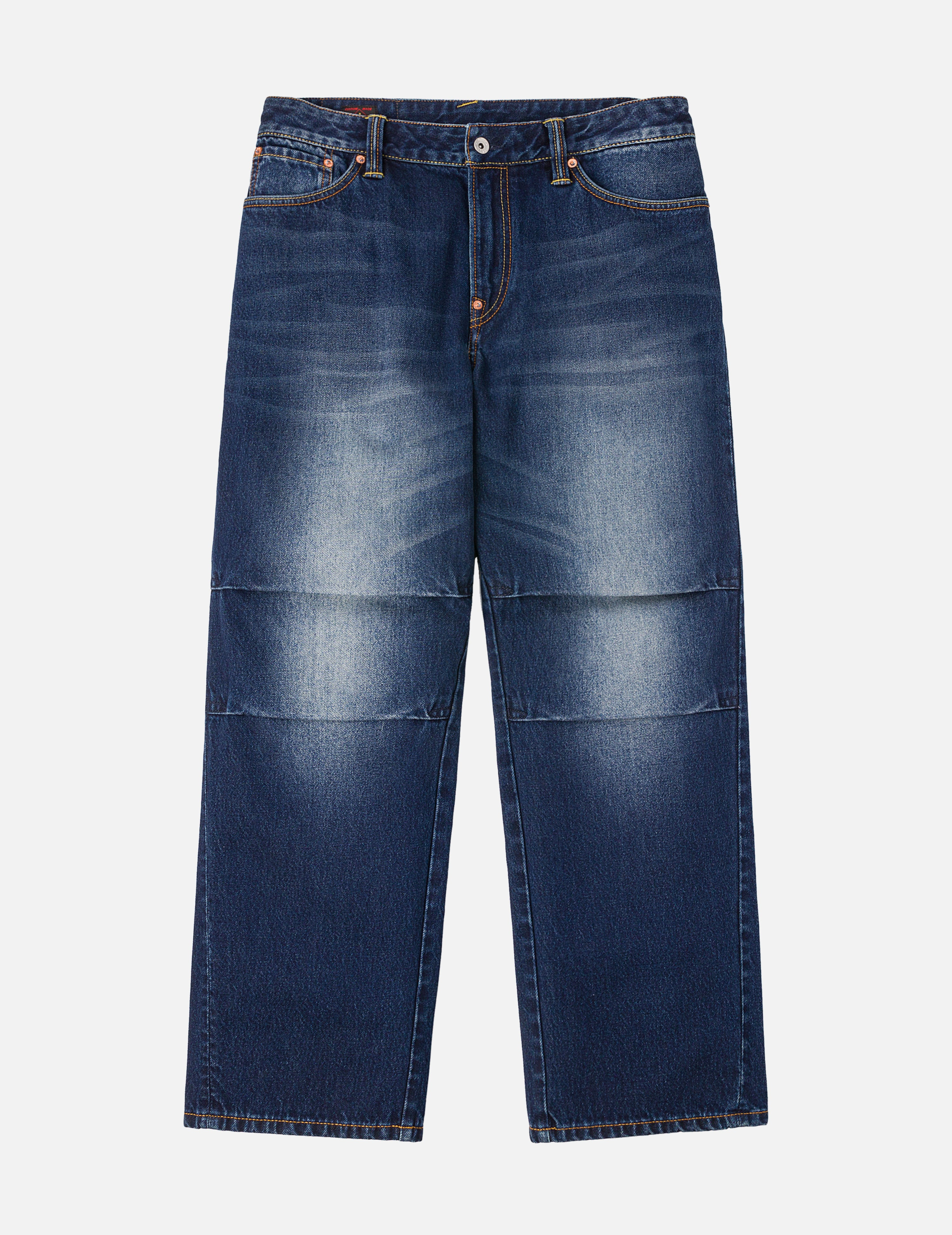Hand-Drawn Seagull Print 3D Fit Jeans - 2