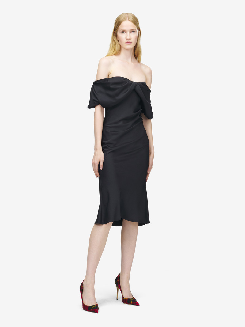 Alexander McQueen Off-the-shoulder Draped Evening Dress outlook