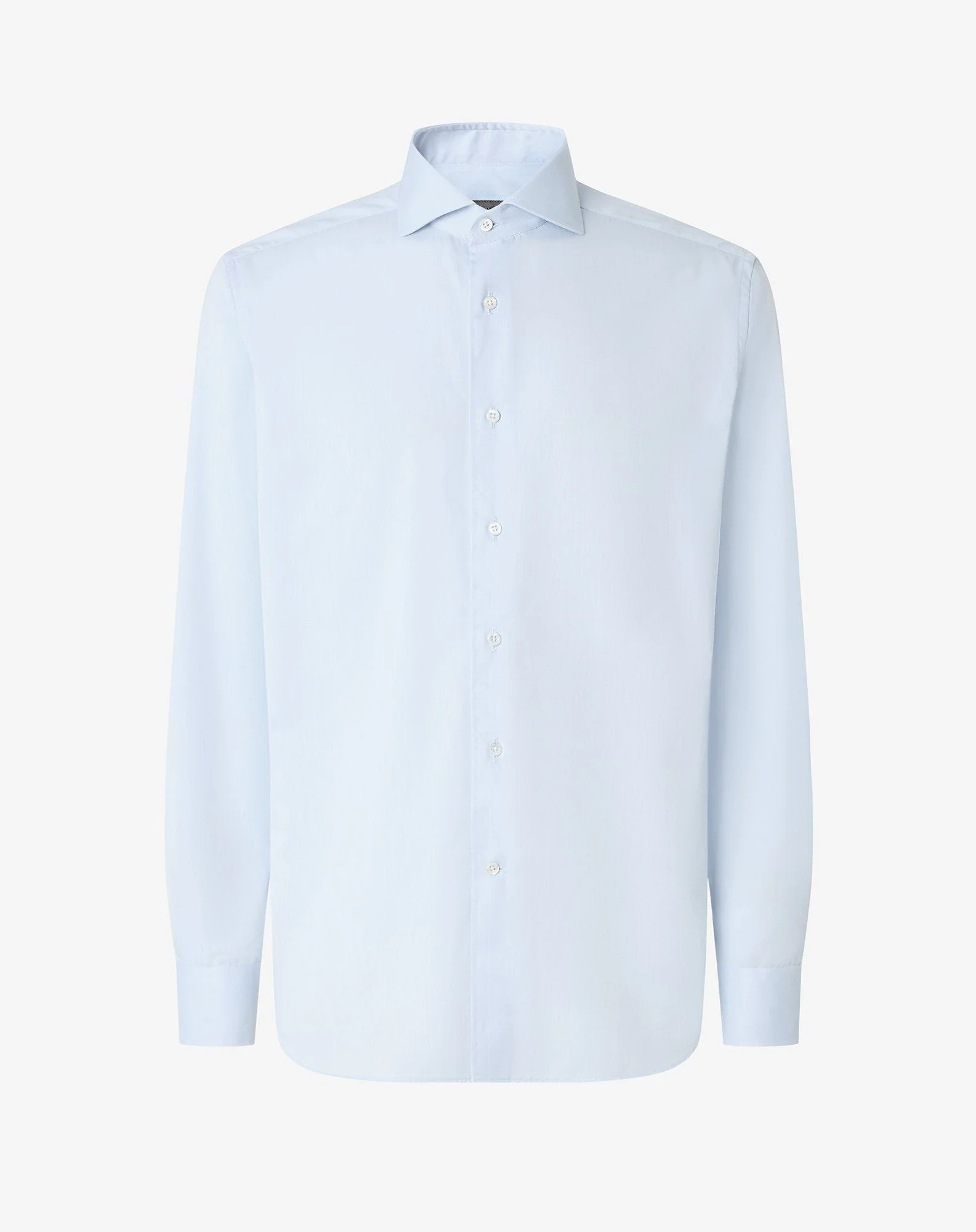 Light blue cotton twill shirt with wrinkle-free treatment - 1
