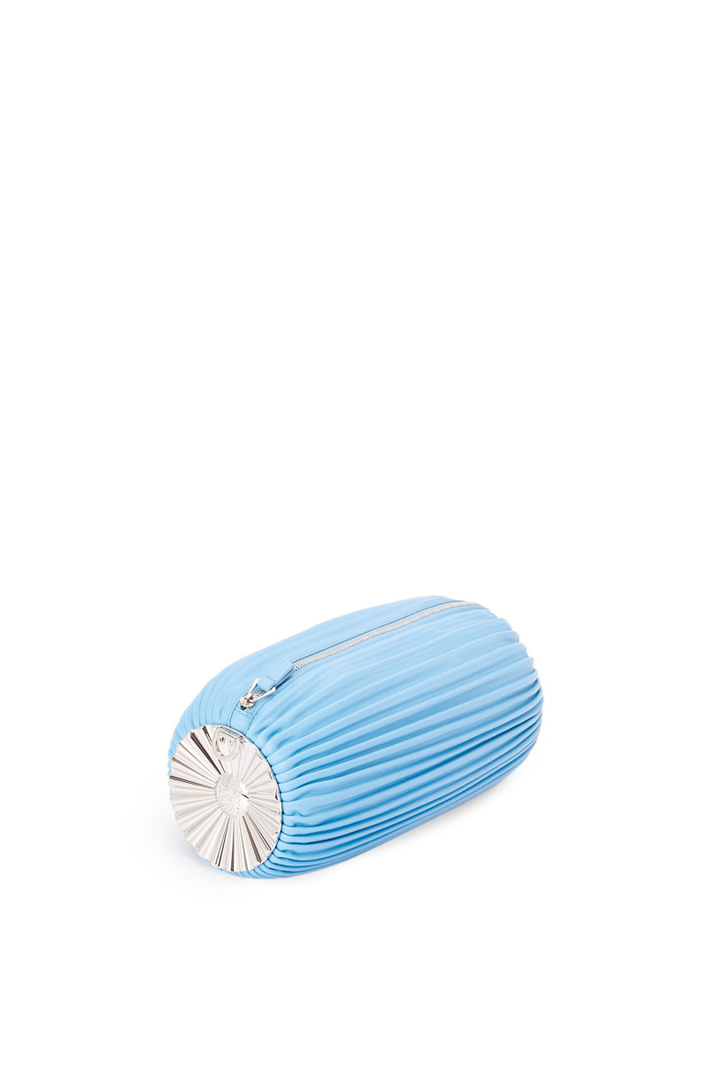 Loewe Bracelet pouch in pleated nappa with solar metal panel outlook
