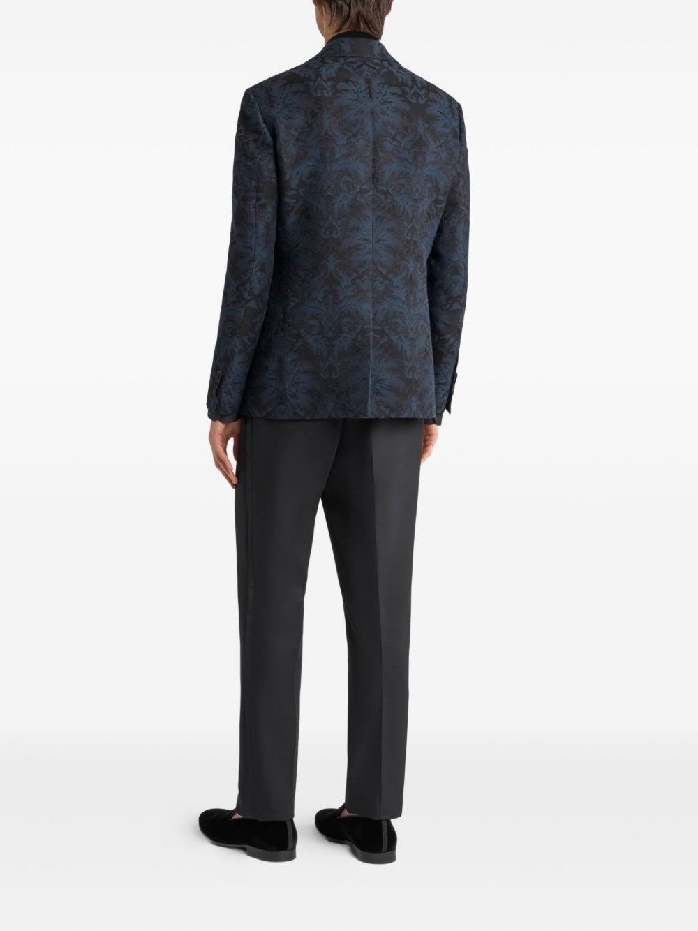 floral-jacquard blazer - 3