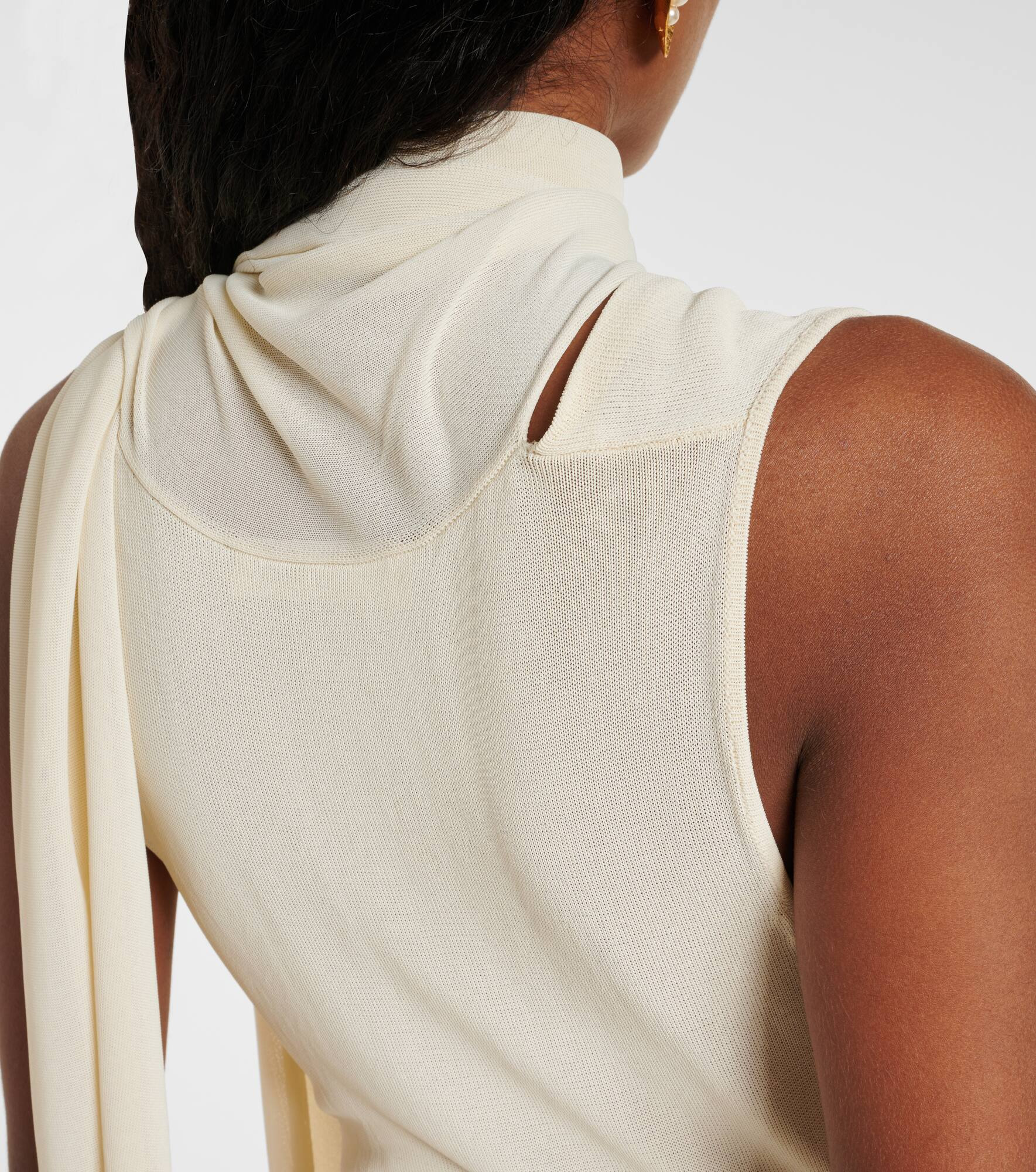 Scarf-detail draped maxi dress - 6