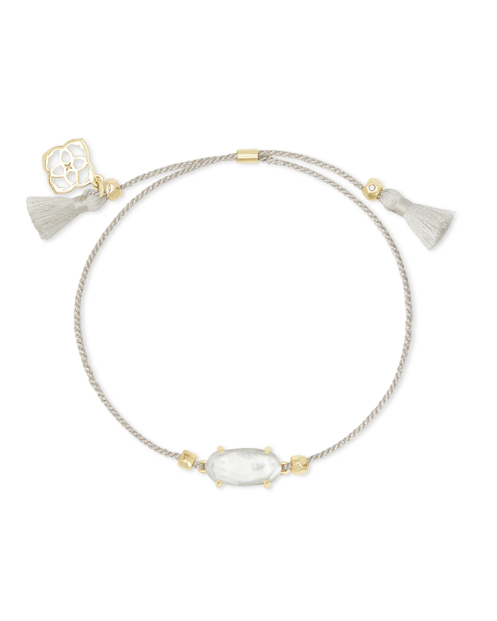 Everlyne Silver Cord Friendship Bracelet in Ivory Mother-of-Pearl - 1