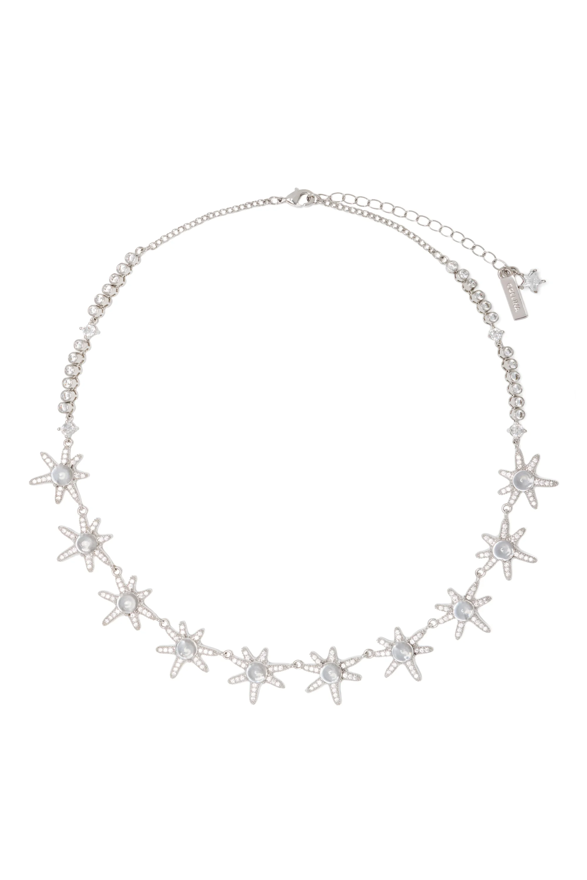 SILVER CLEAR ASTER NECKLACE - 1