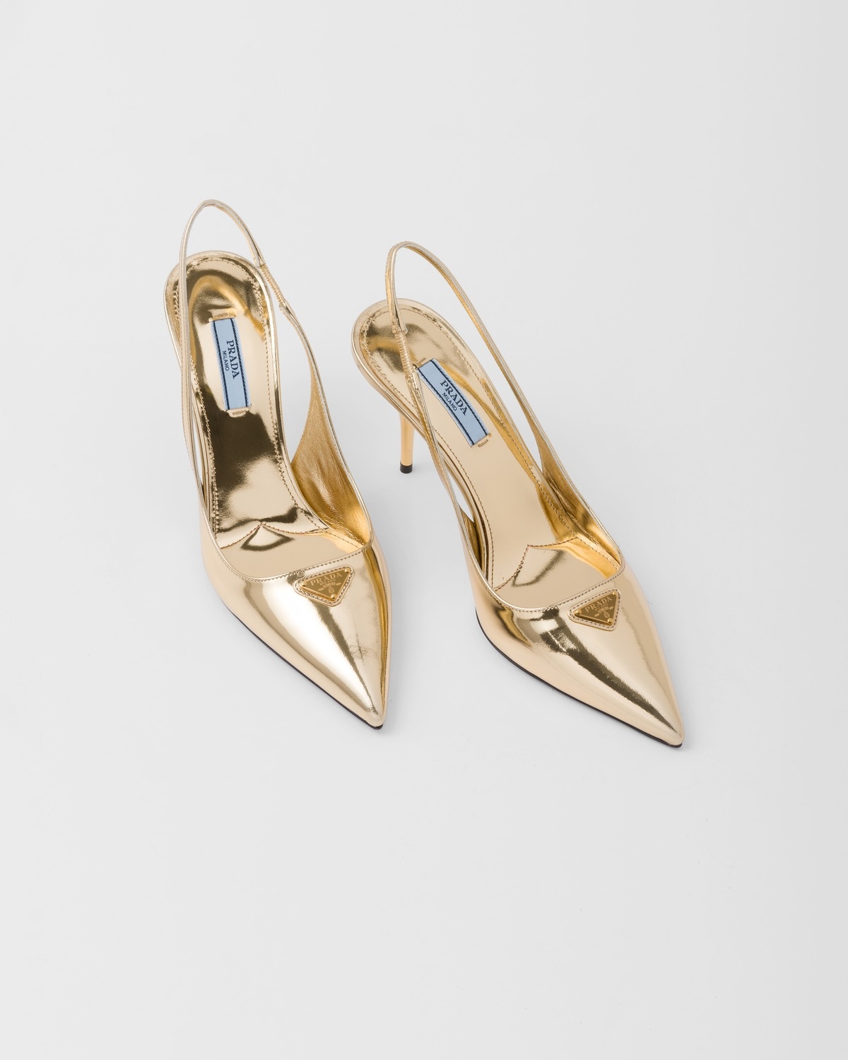 Metallic leather slingback pumps - 4