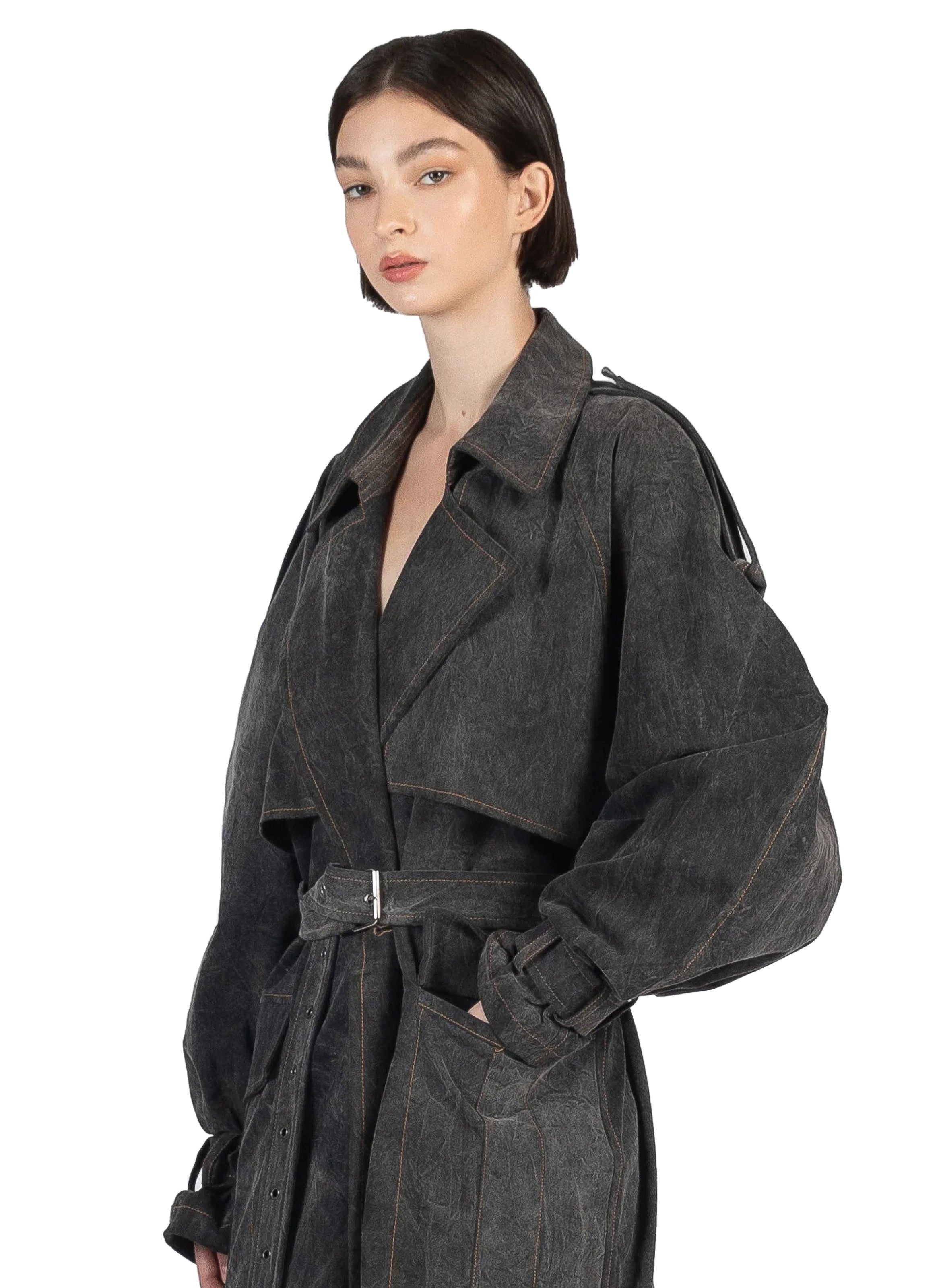 Trench Coat Washed Grey/Pre order delivery in 3 weeks - 2