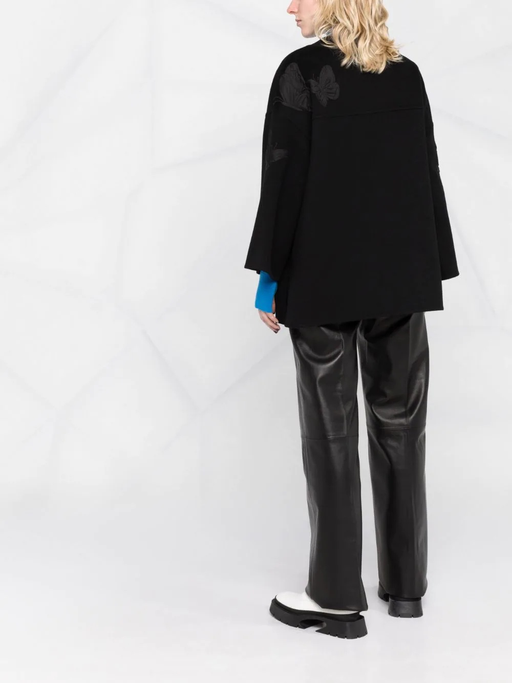 embroidered butterfly wrap jacket - 4