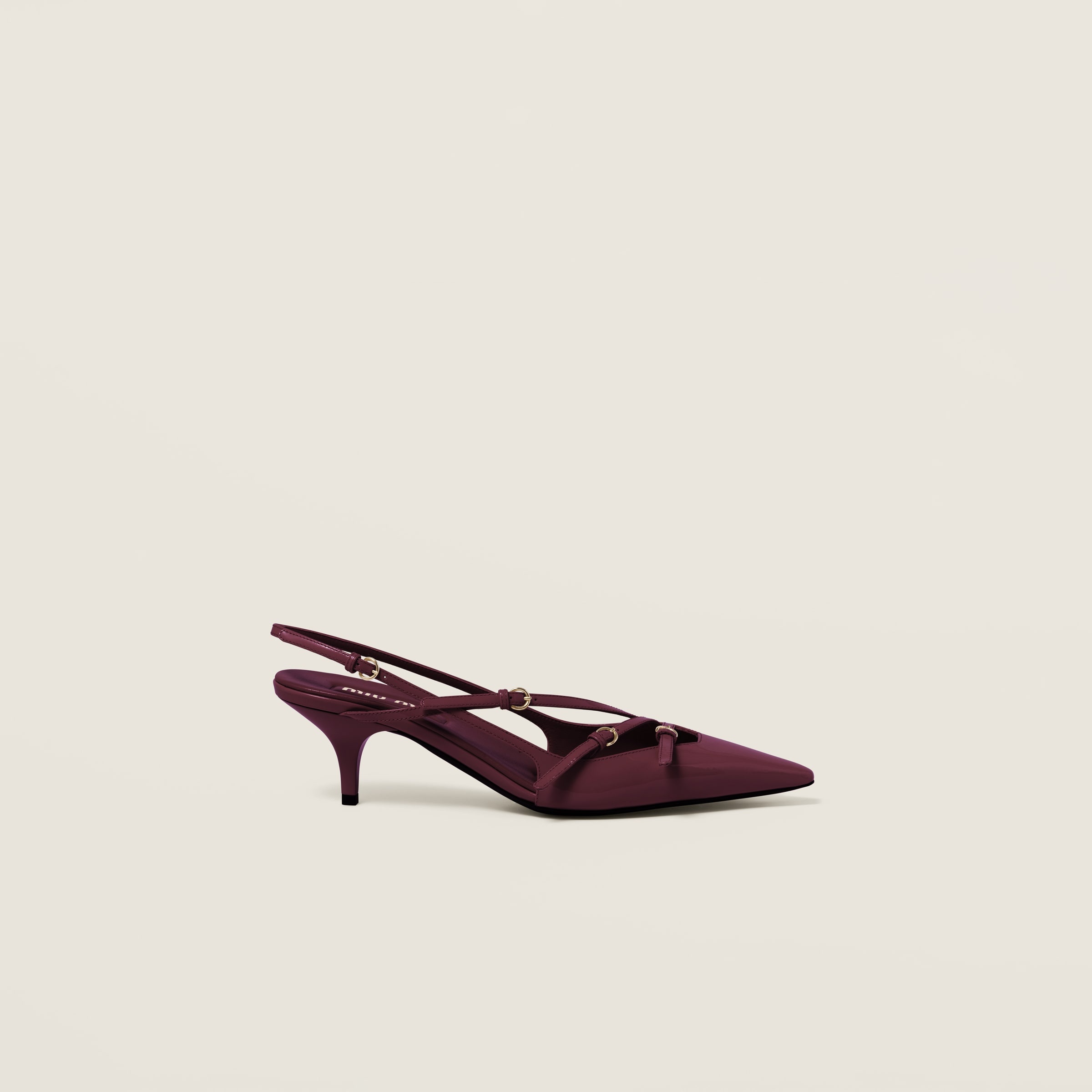Patent leather slingbacks with buckles - 2