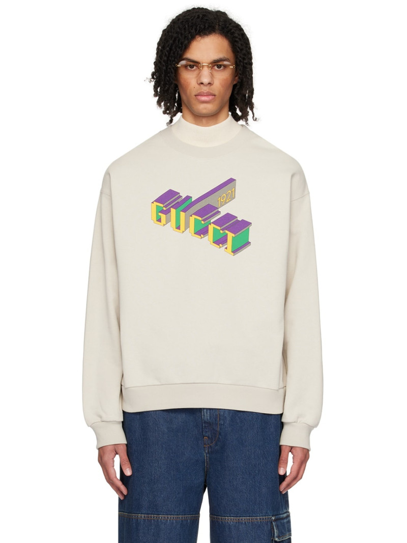Taupe Printed Sweatshirt 1