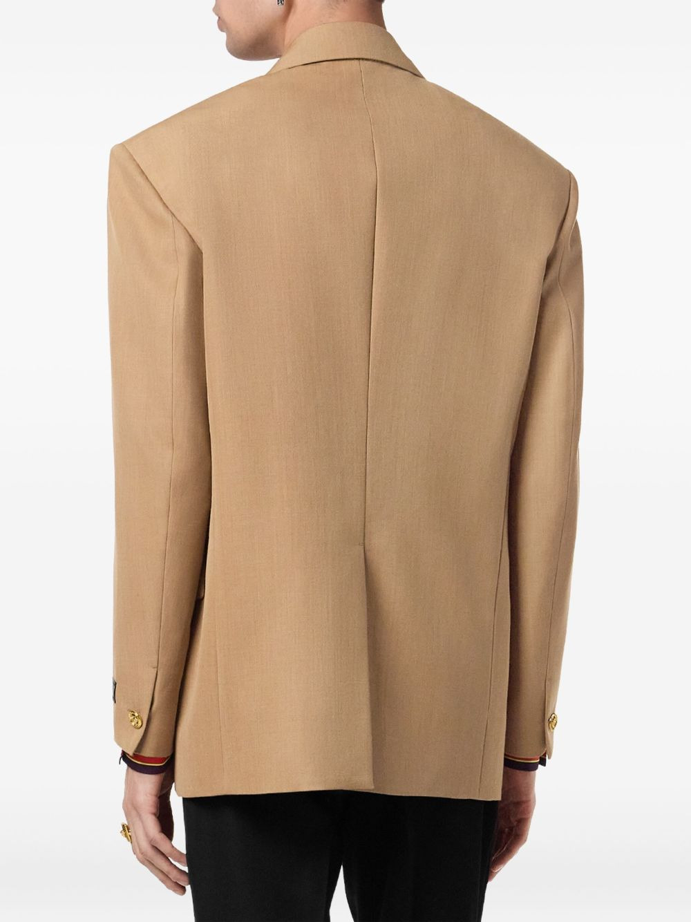 double-breasted gold-button blazer - 4