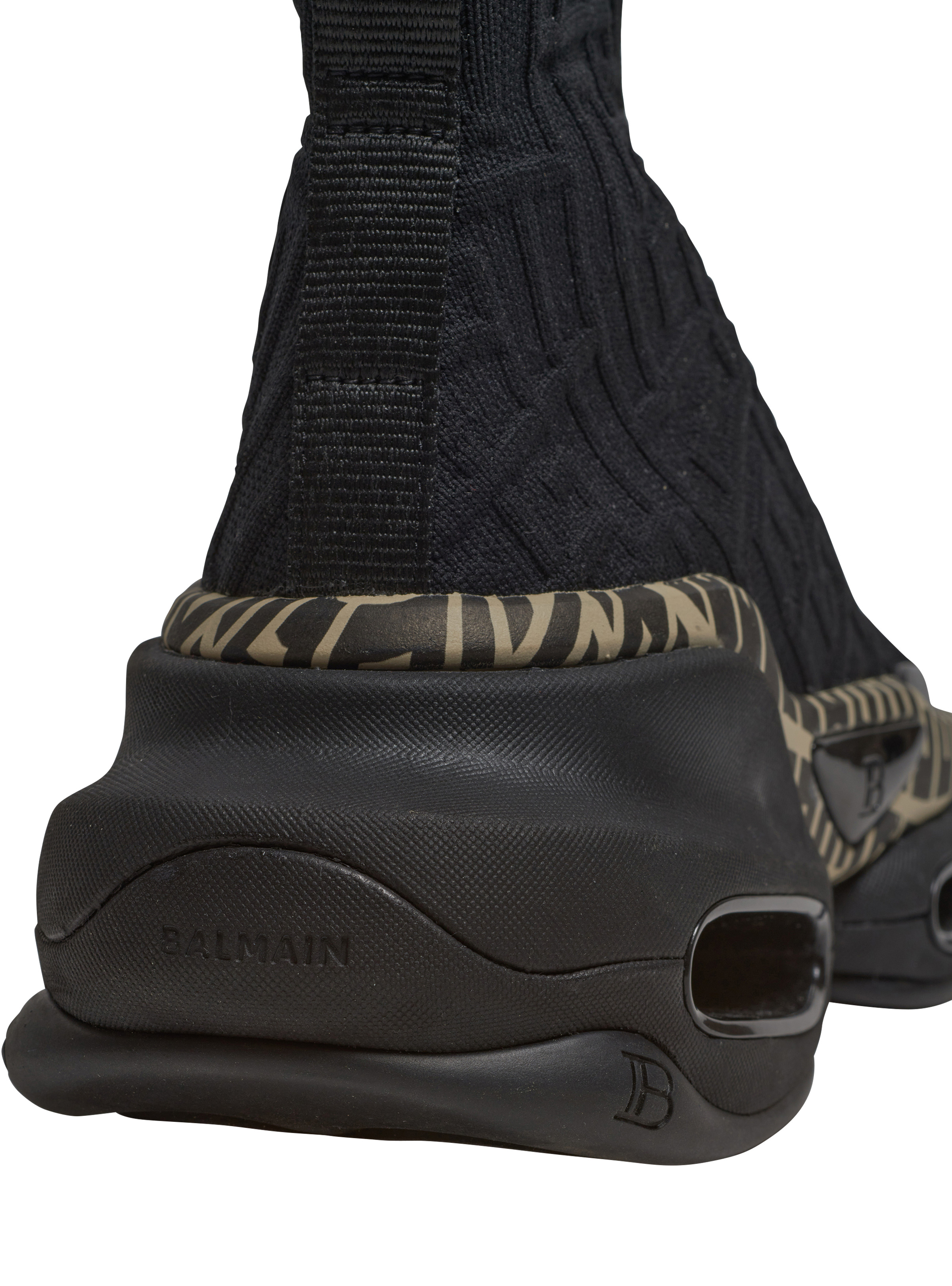 B-Bold knit high-top trainers with Balmain monogram - 7