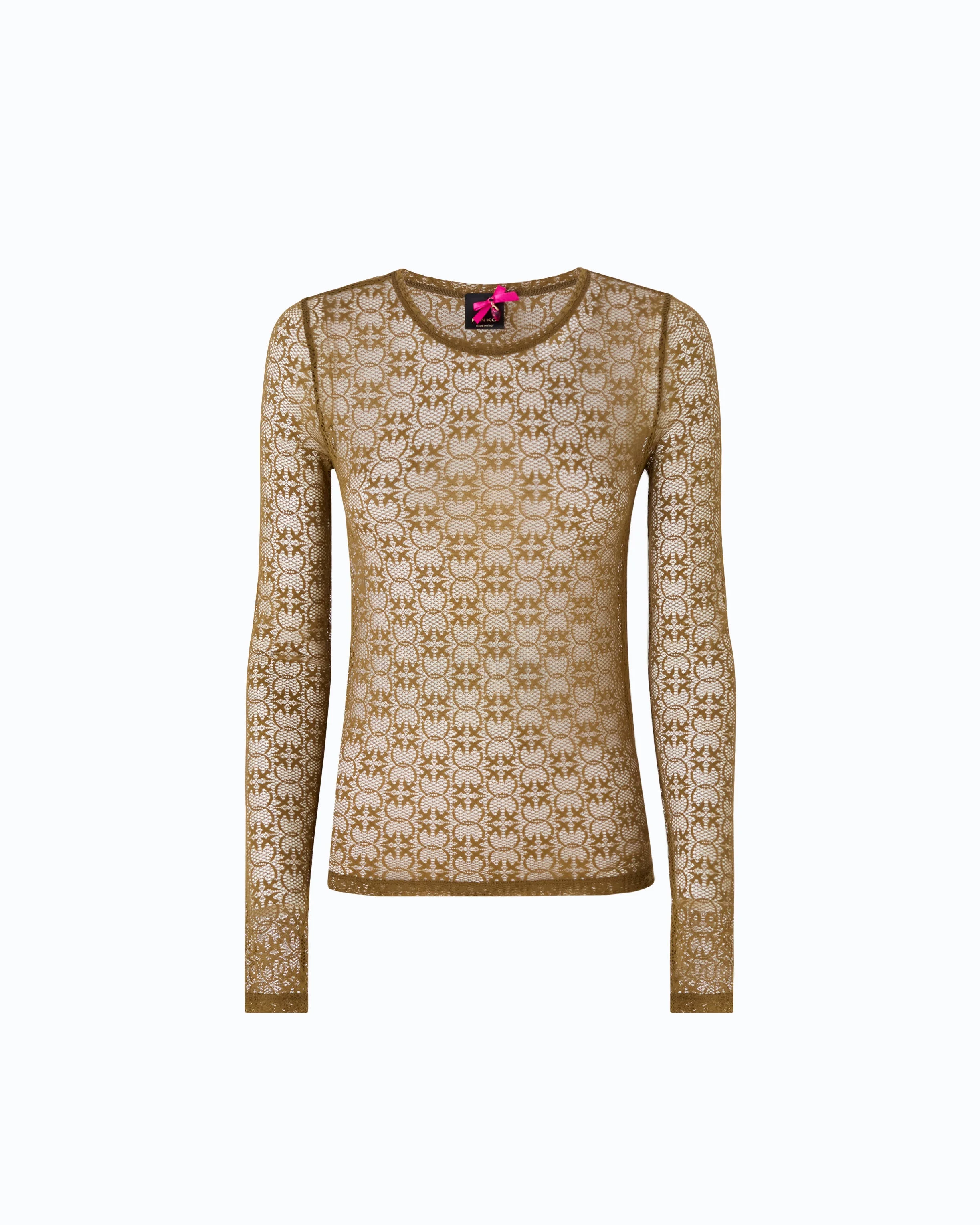 STRETCH LACE SWEATER WITH LOVE BIRDS LOGO MOTIF - 1